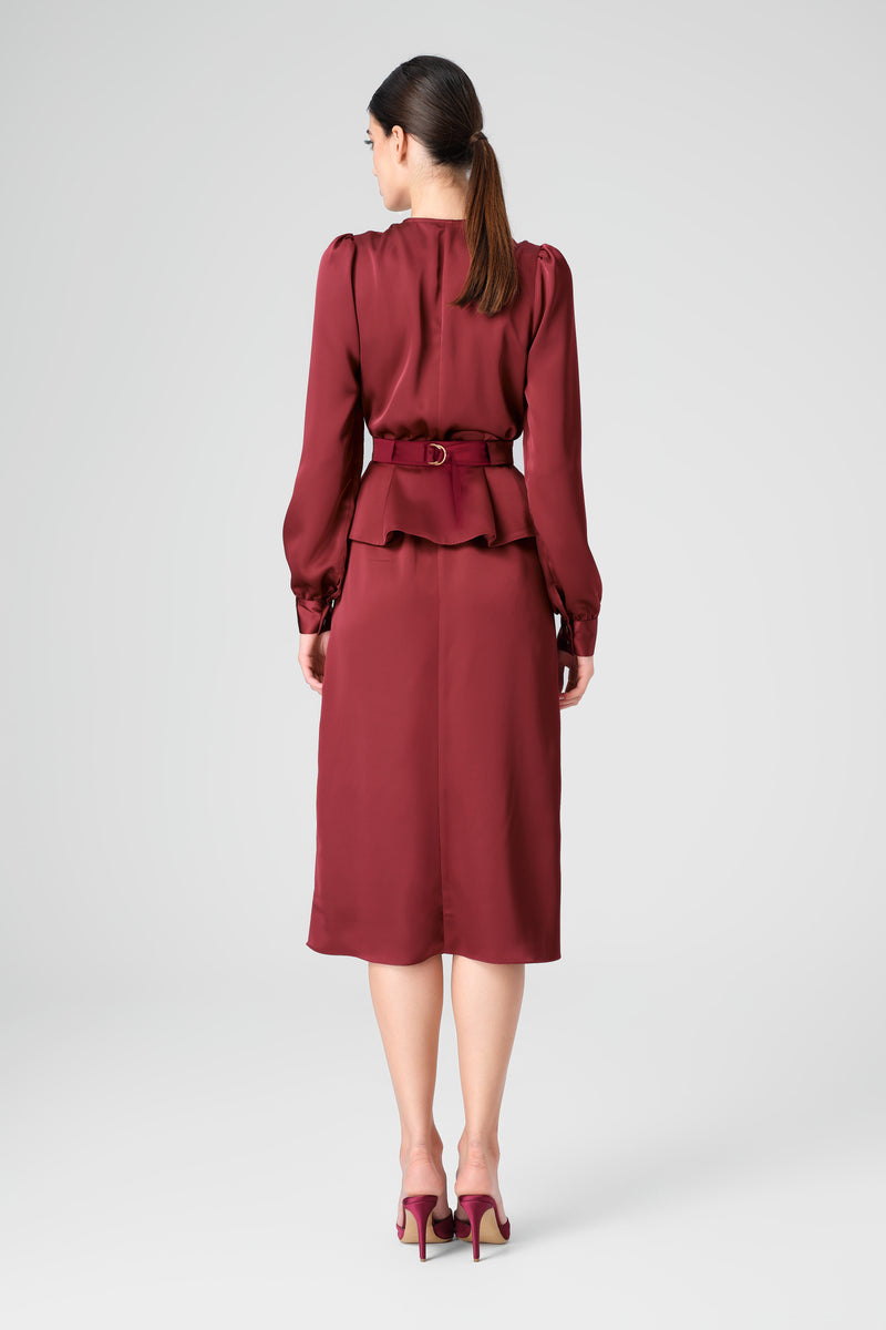 Fold Dress Wine