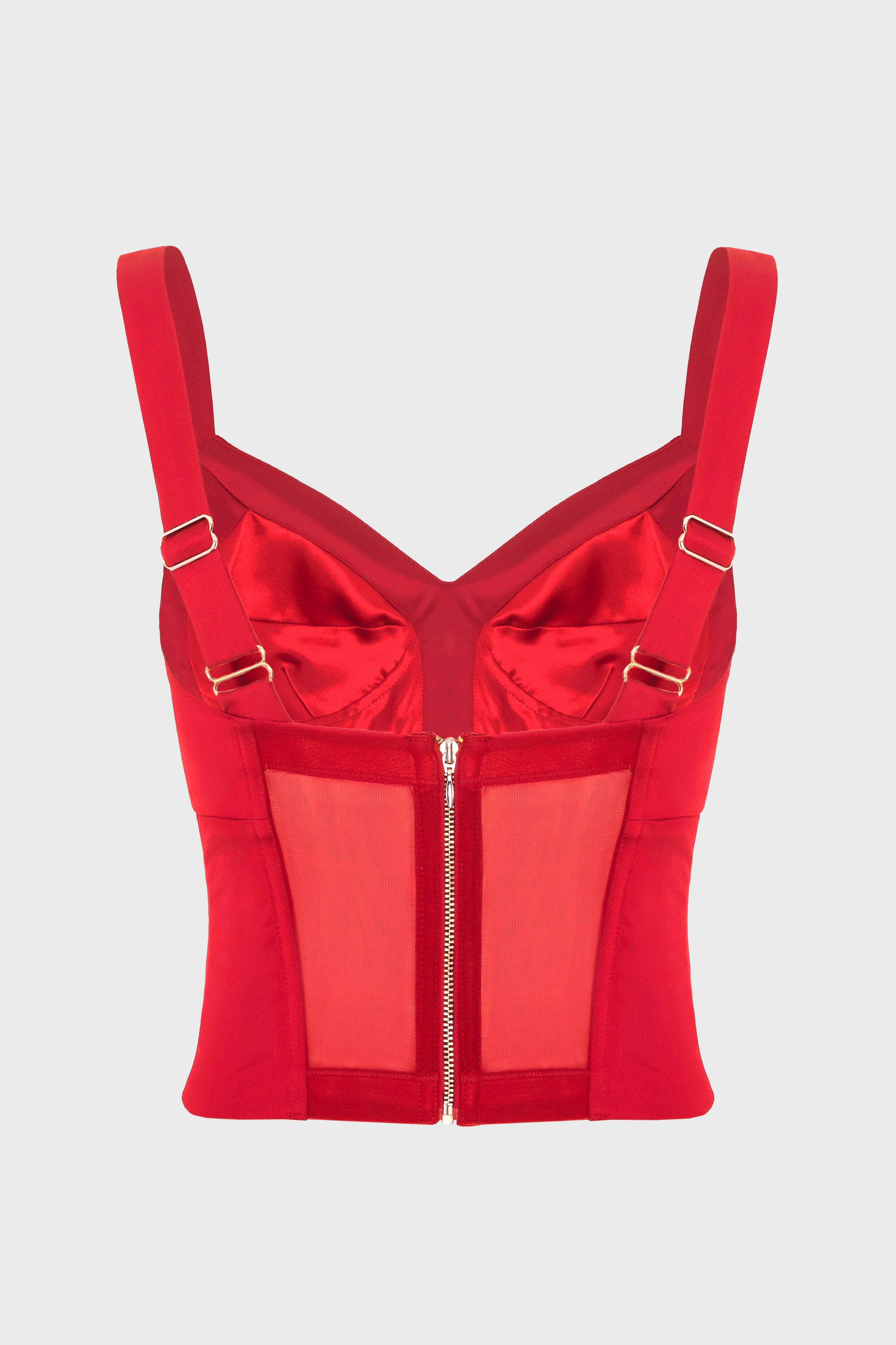 Satin Sculpt Corset Red