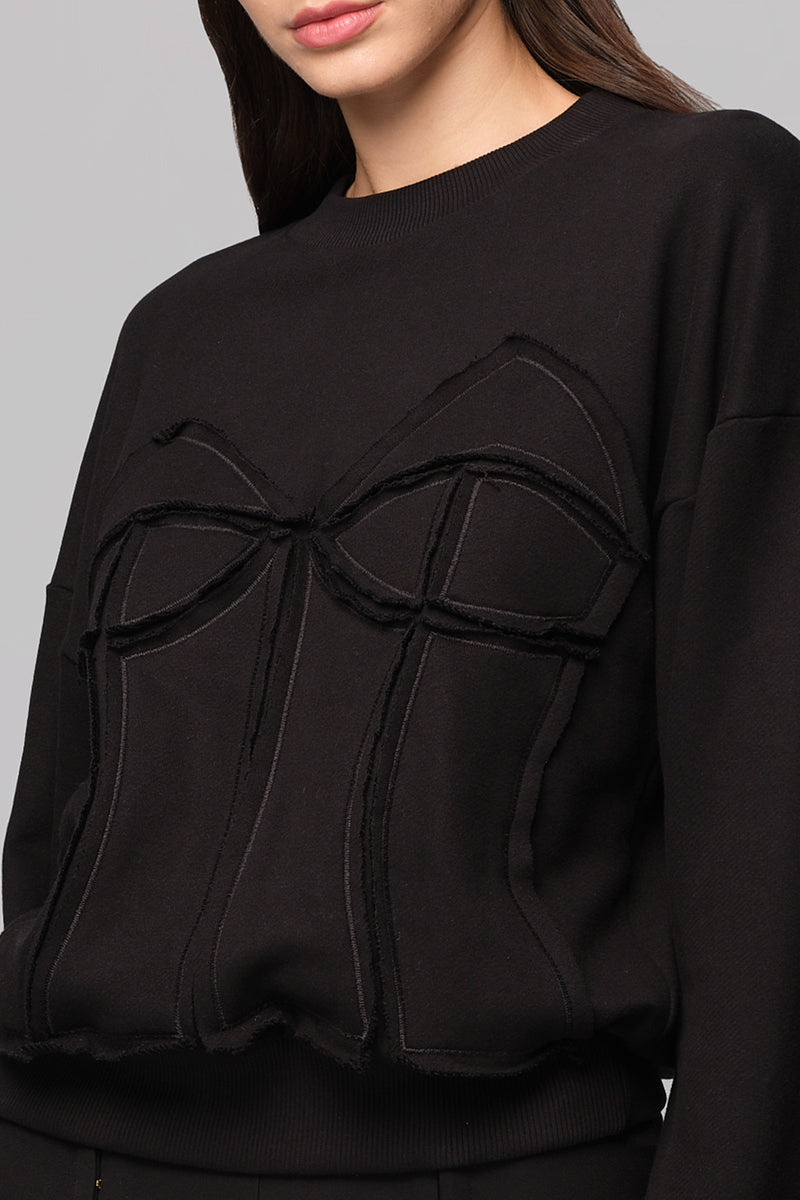 Deconstructed Sweatshirt Black