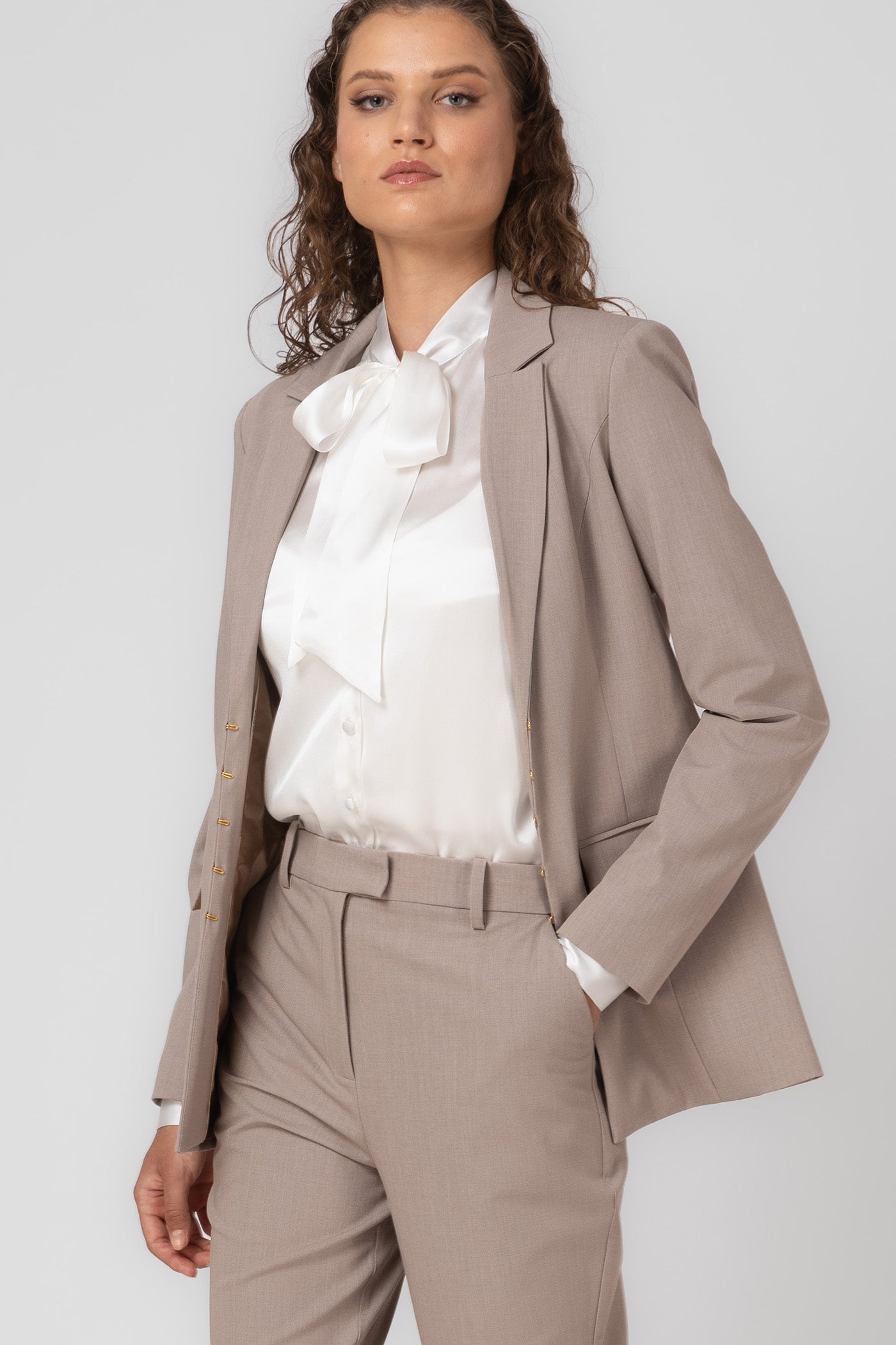 Formal Wool Blazer Sand