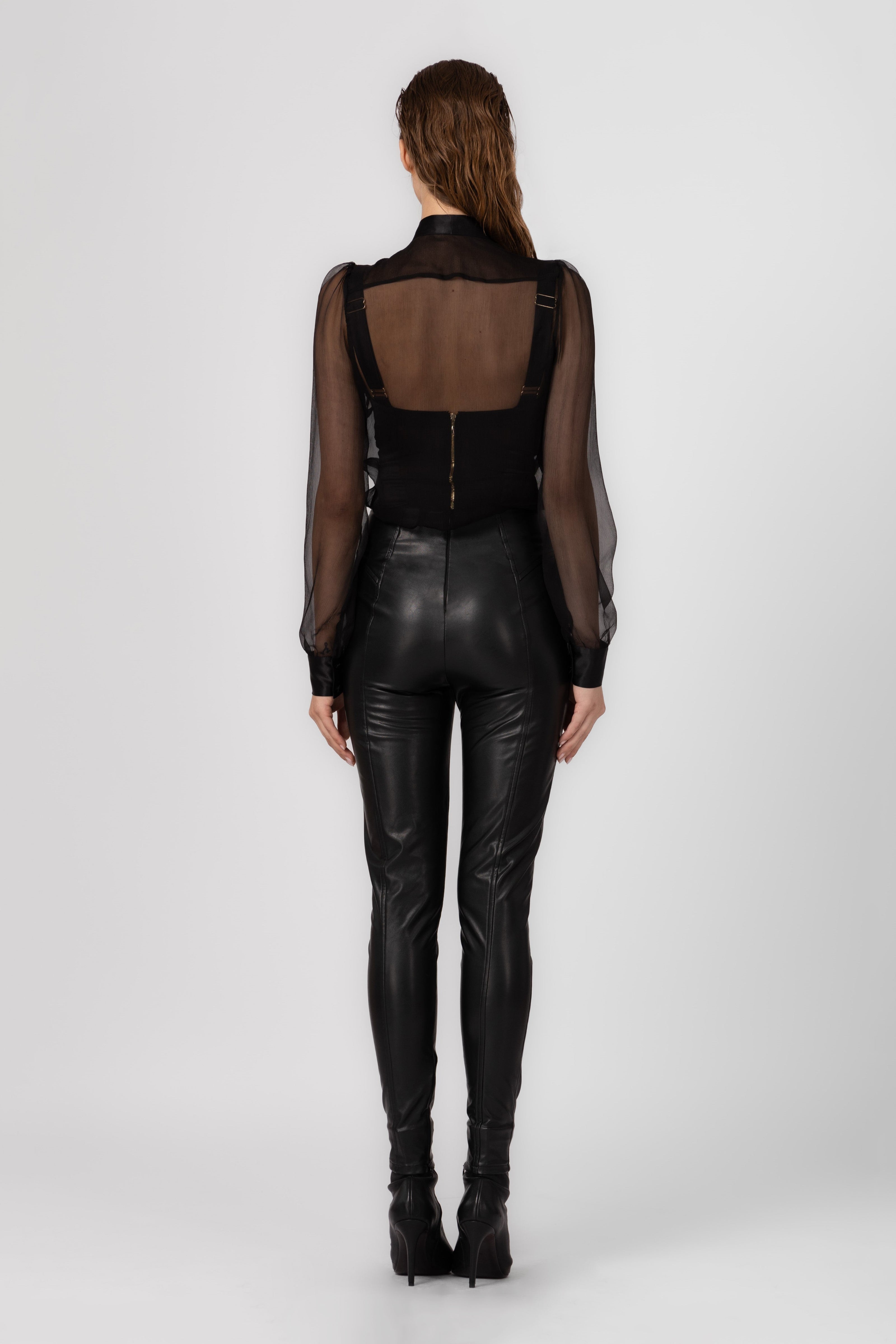 Shape Eco Leather Leggings Black