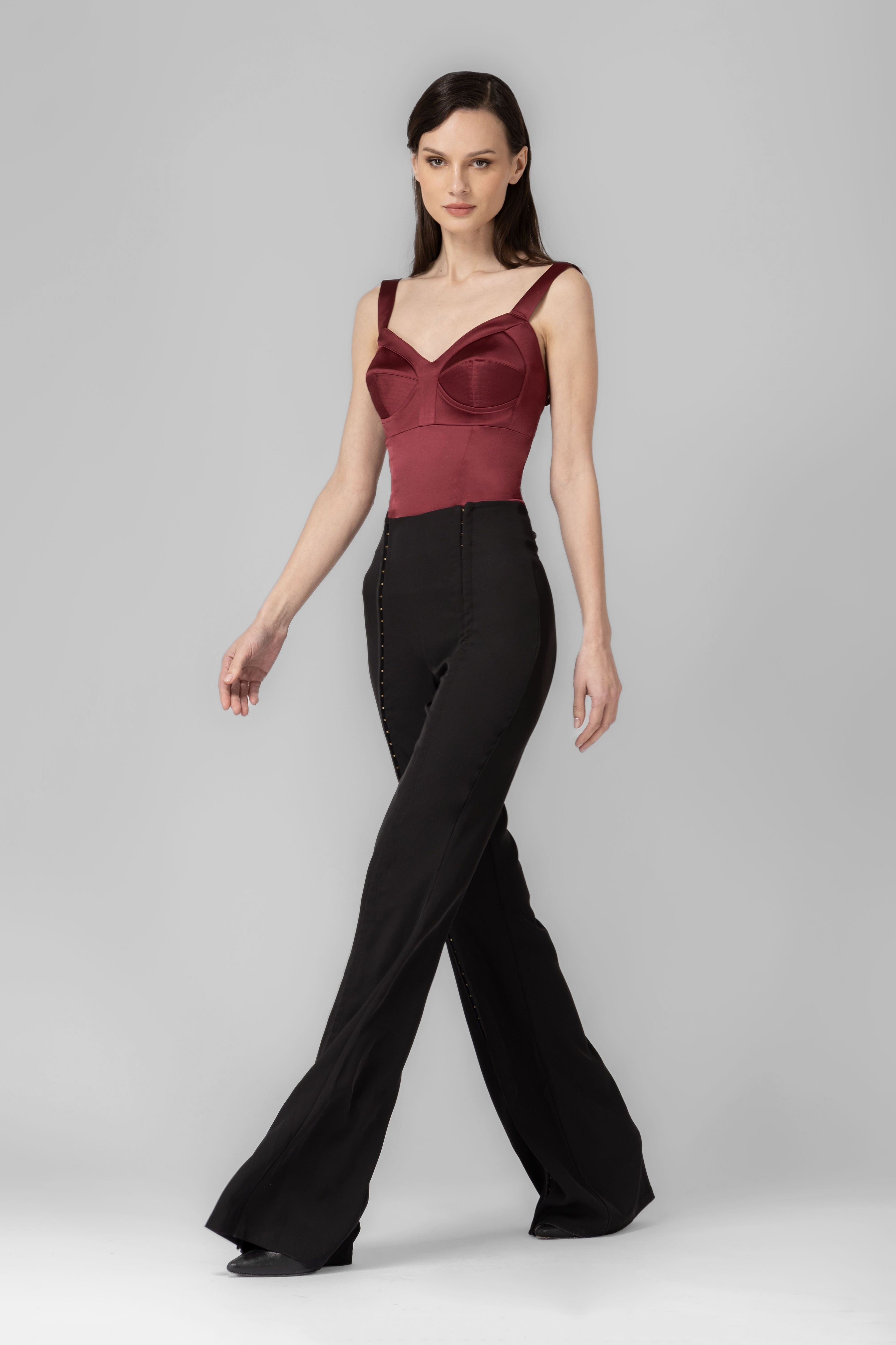 Satin Sculpt Bodysuit Wine