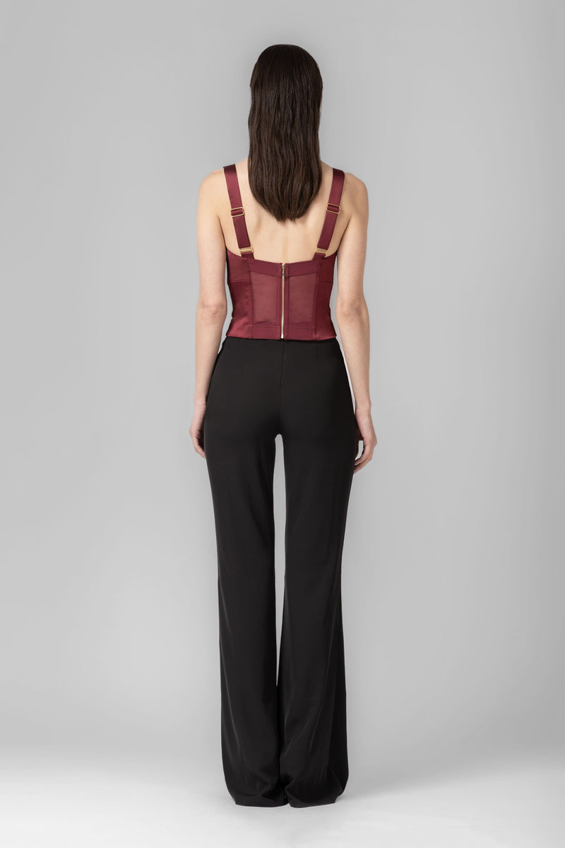 Satin Sculpt Bodysuit Wine