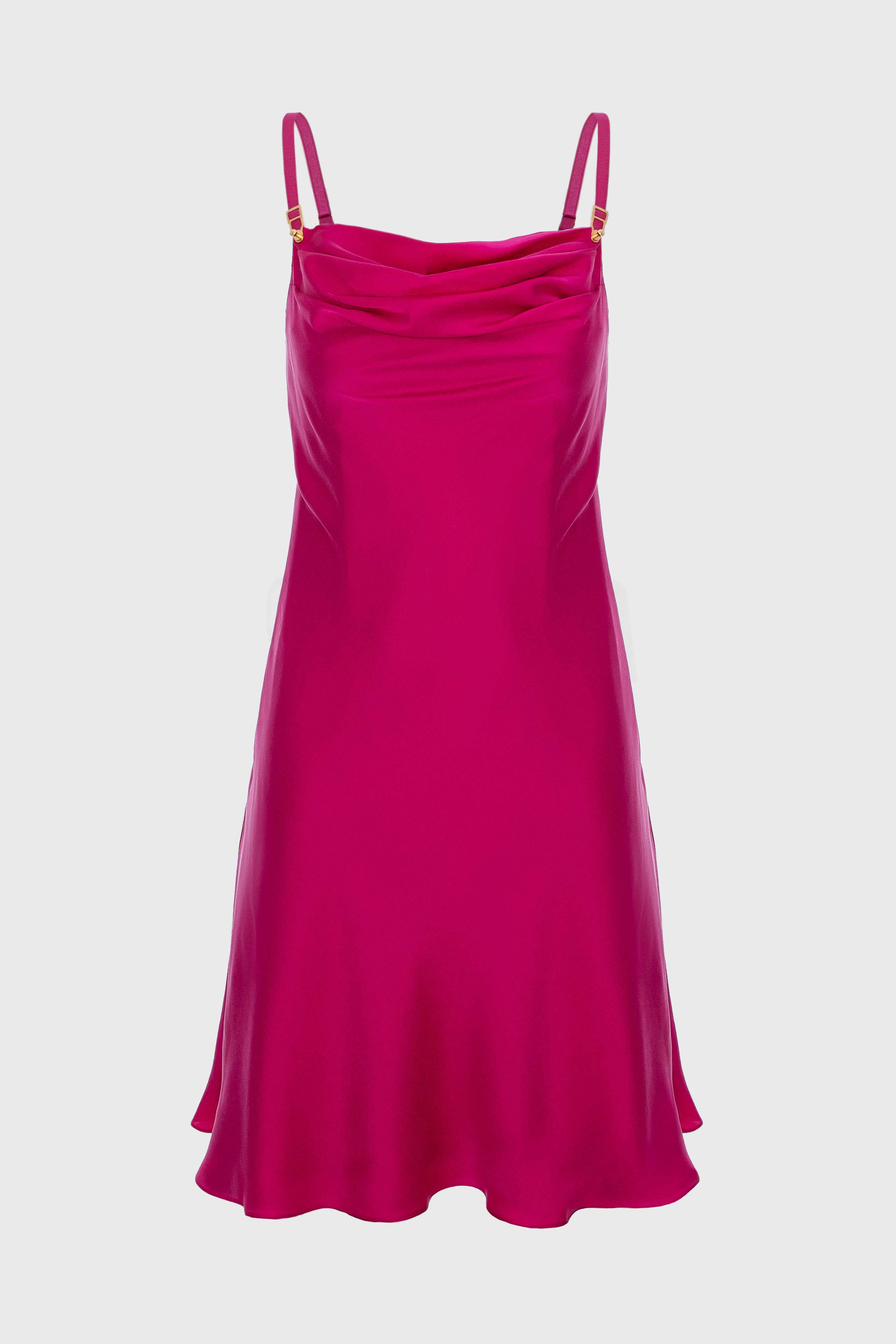 Slip Silk Mini Dress Raspberry Pink