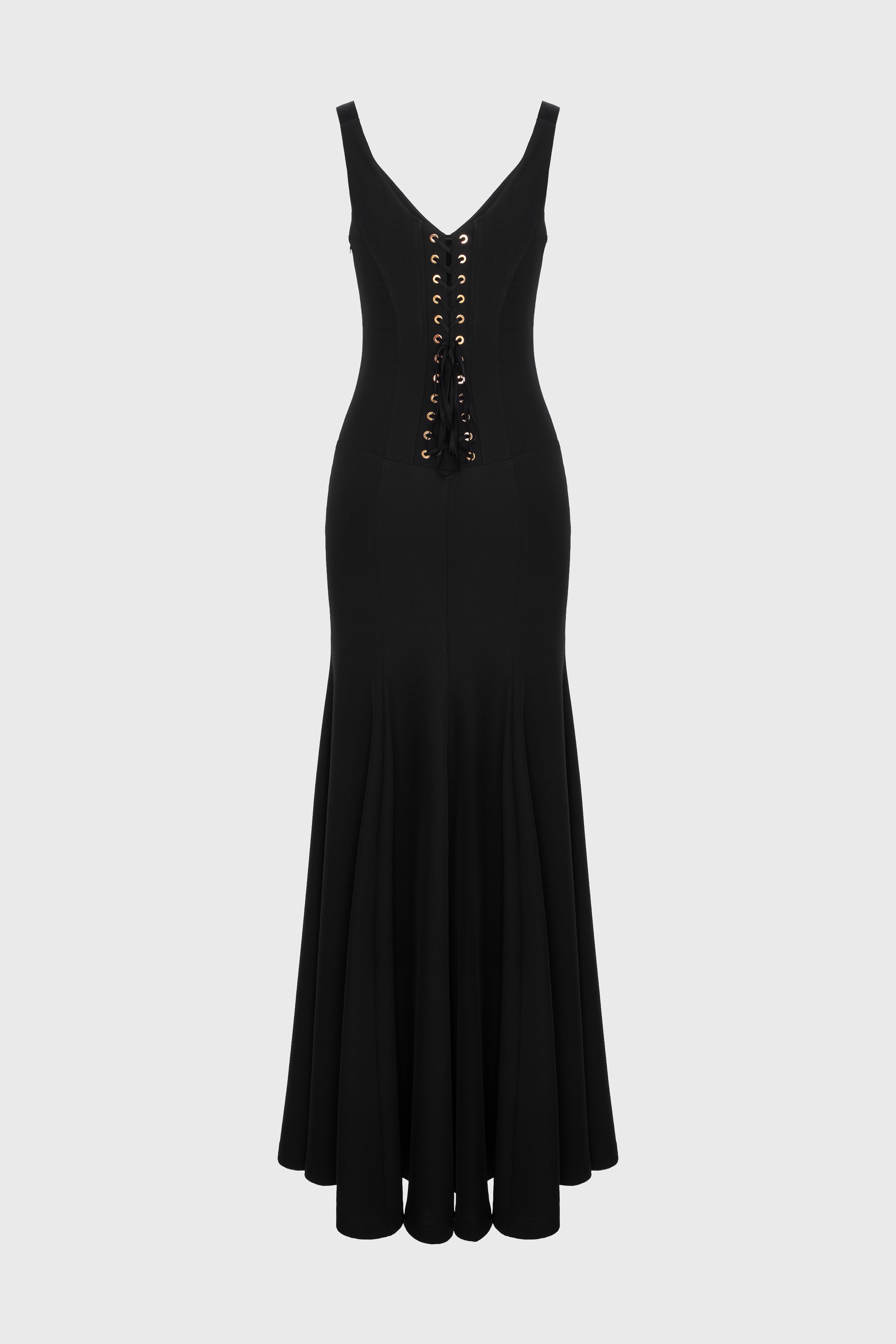 String Long Dress Black