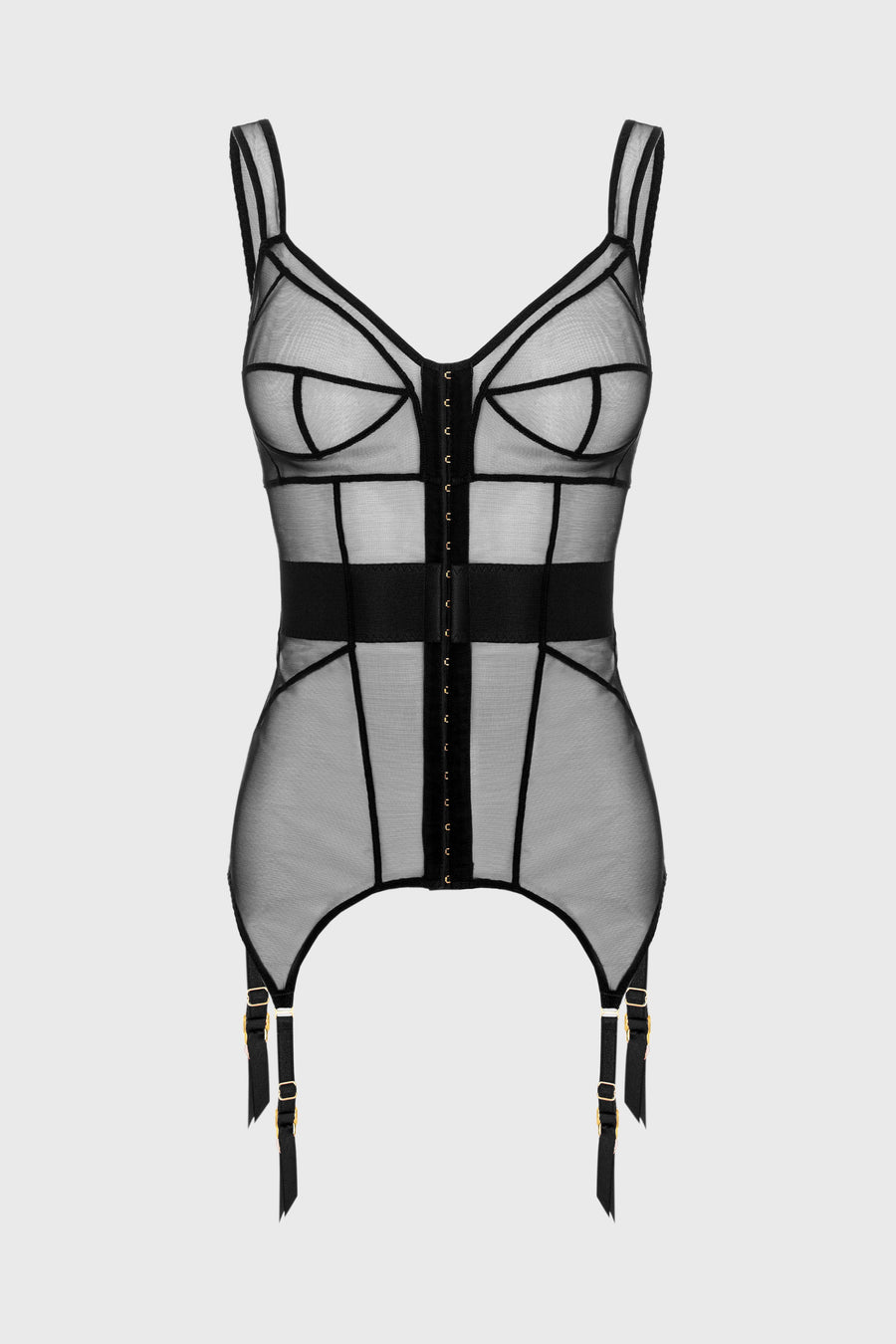 Zest Bi-Stretch Sheer Corset Black