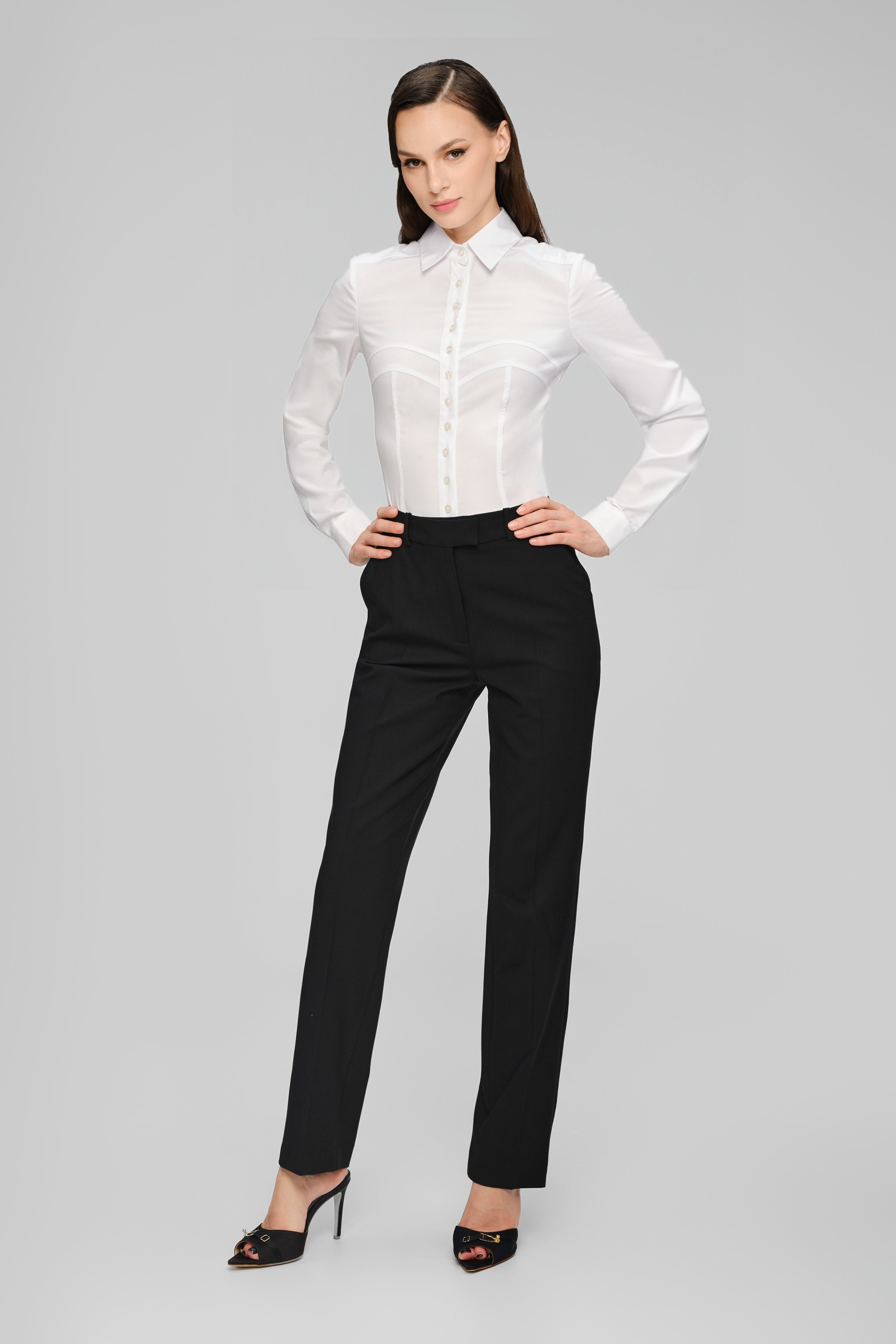 Formal Wool Trousers Black