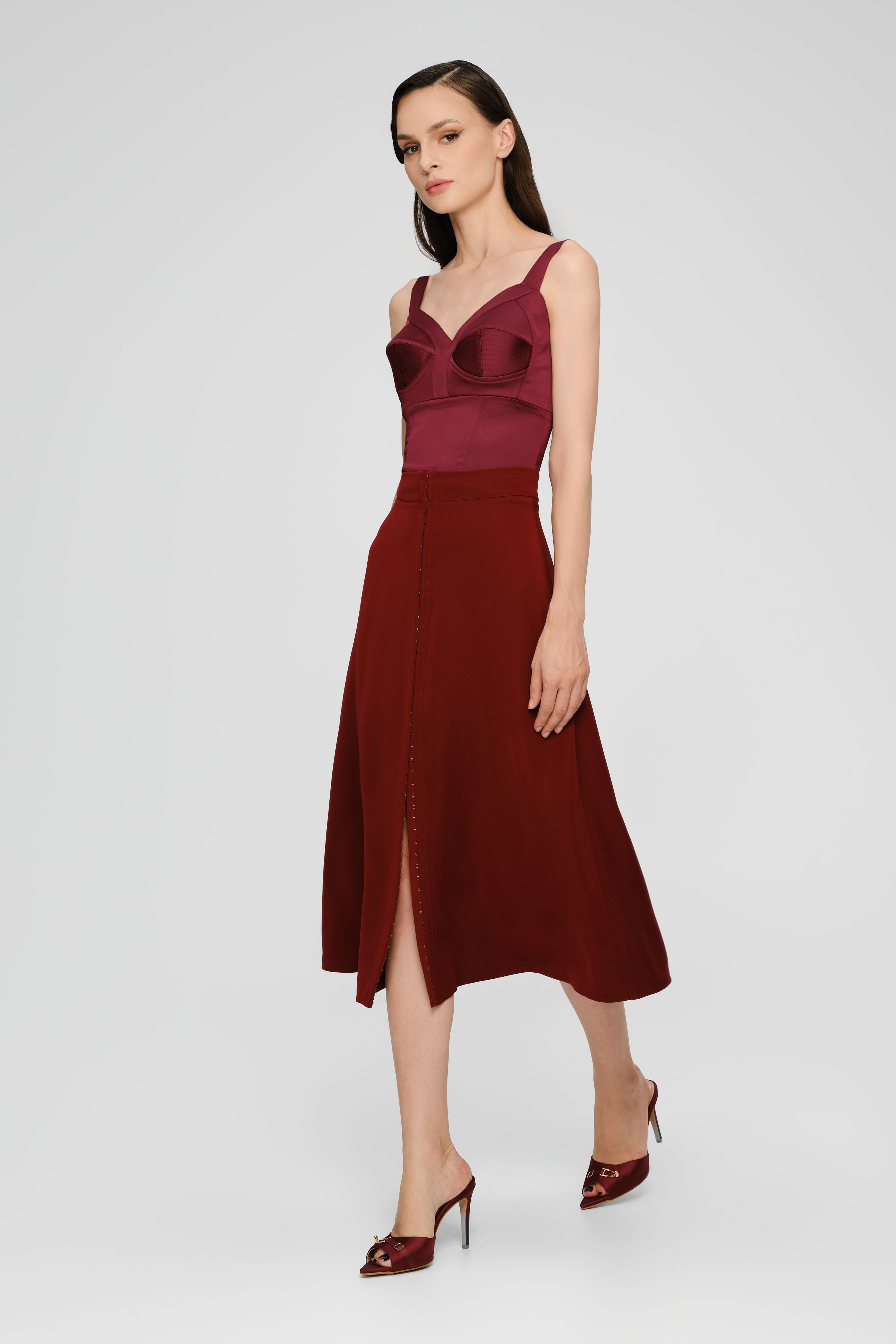 Satin Sculpt Corset Wine