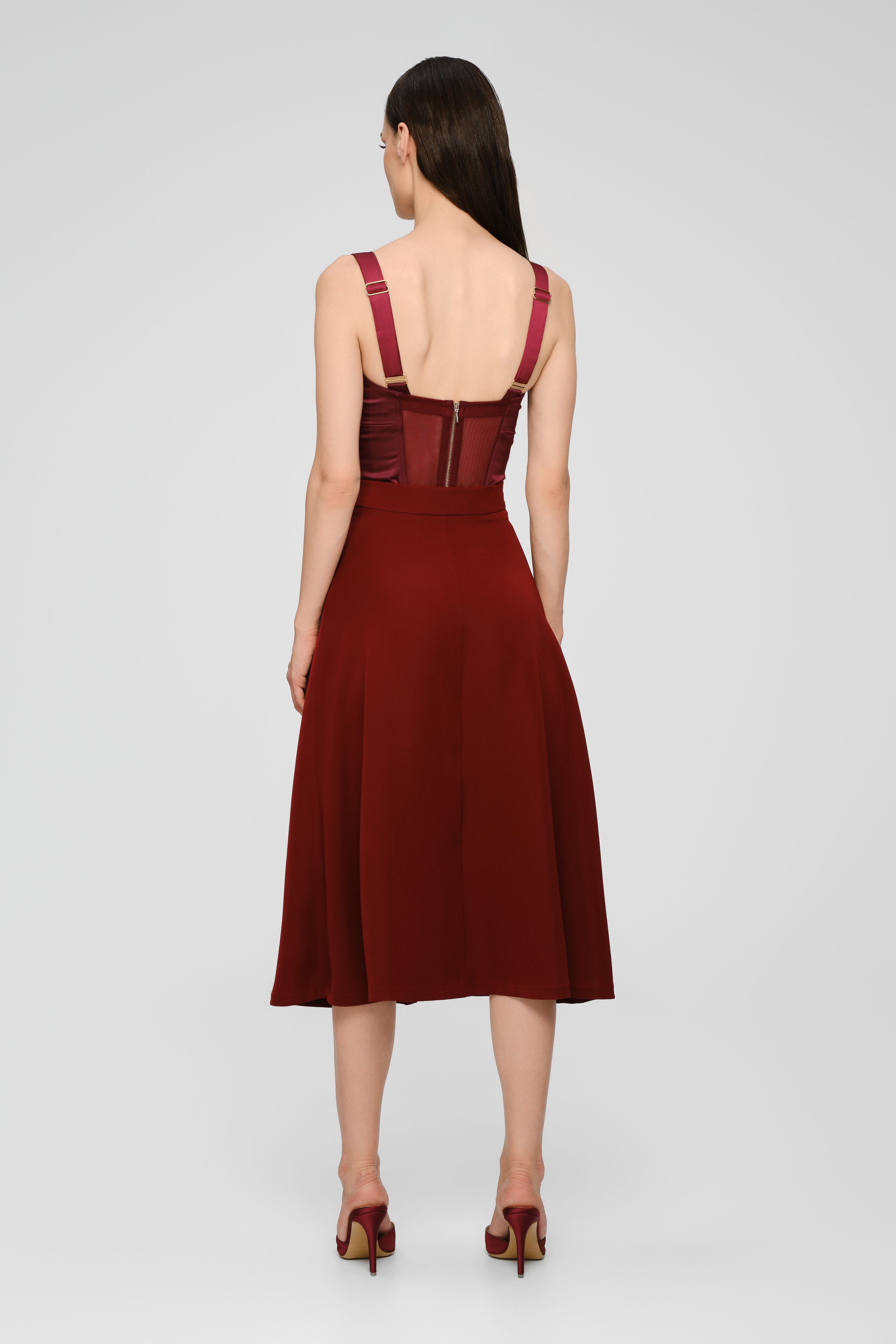 Satin Sculpt Corset Wine