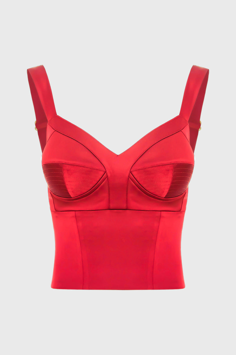 Satin Sculpt Corset Red