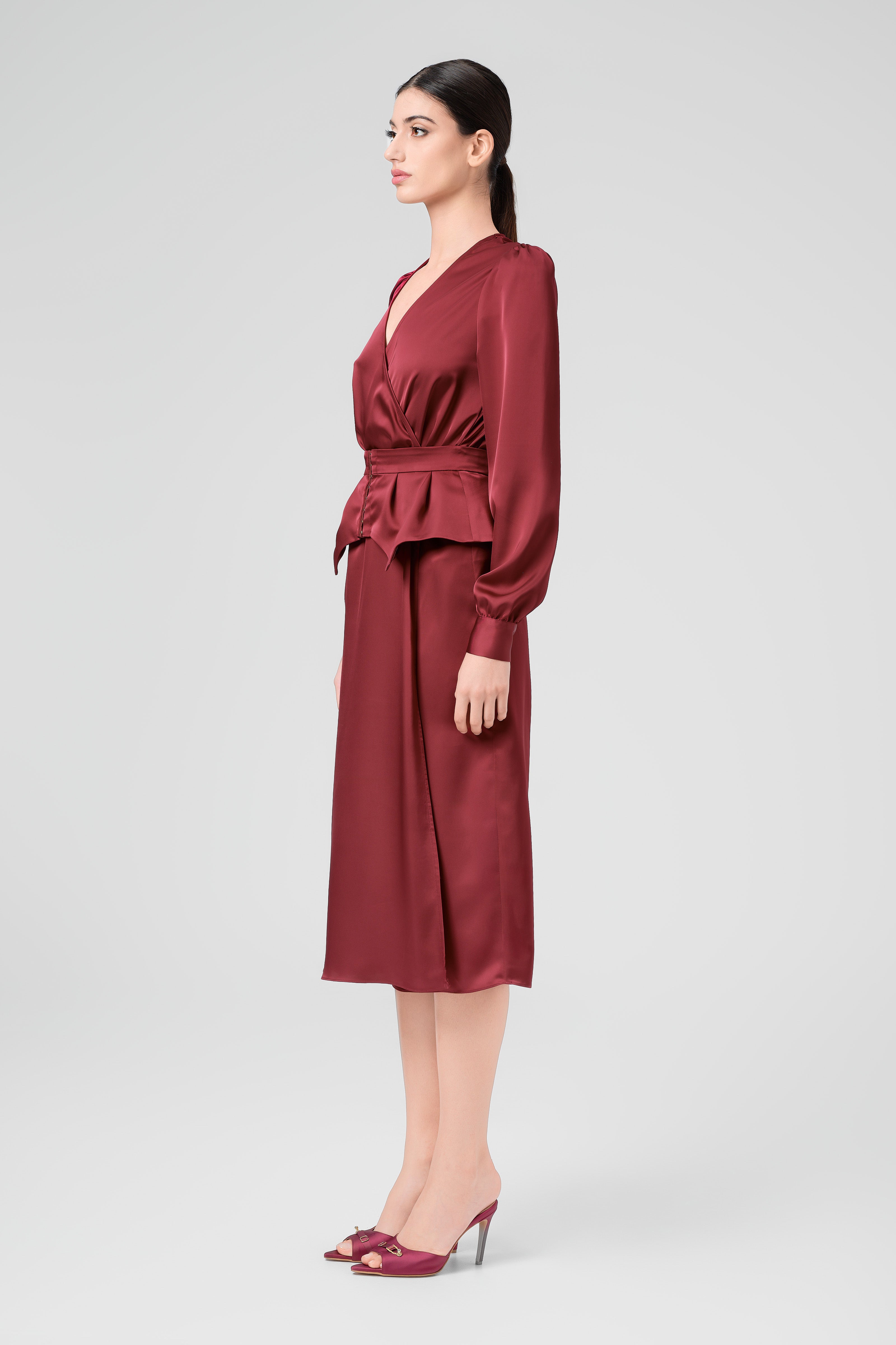 Fold Dress Wine