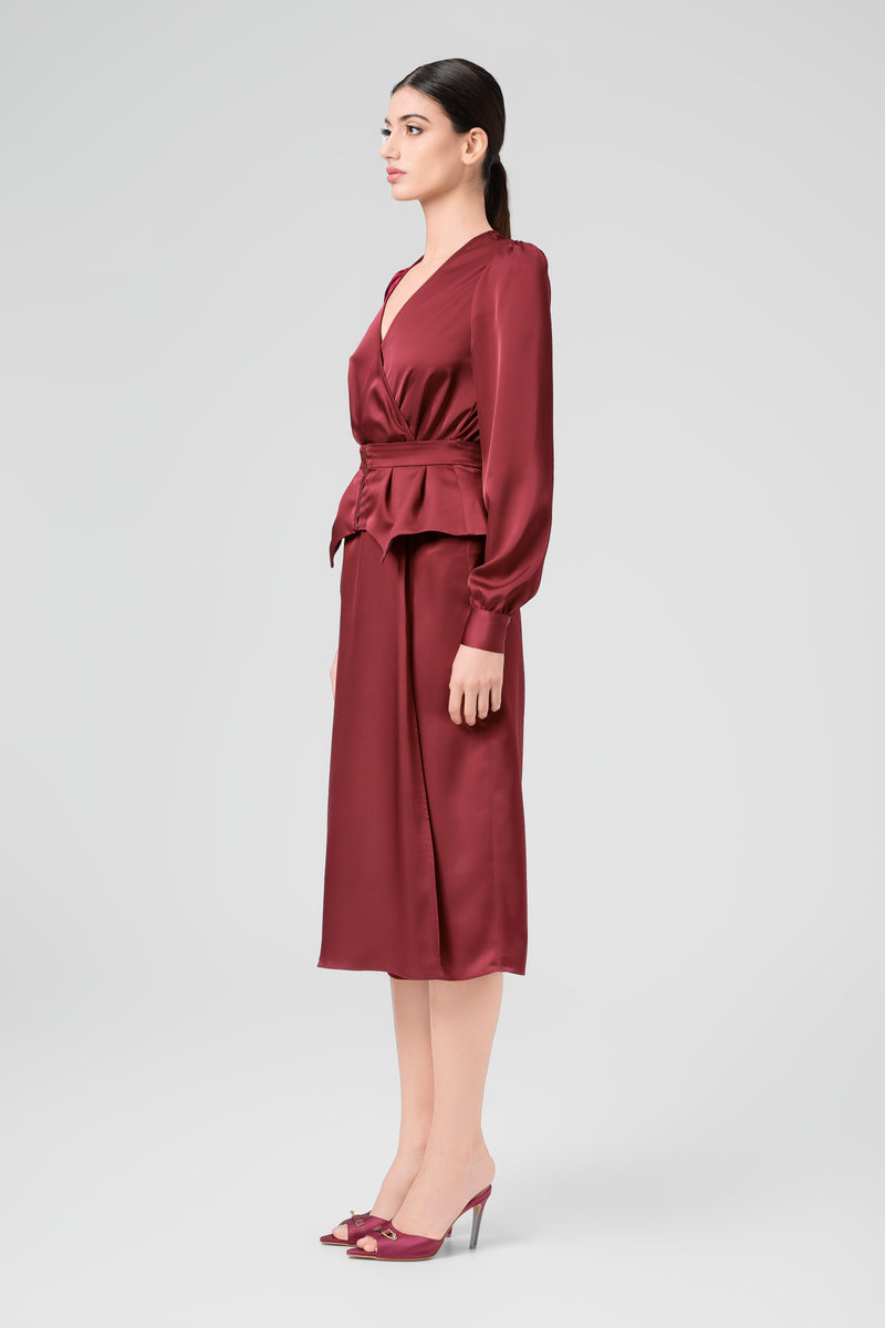 Fold Dress Wine