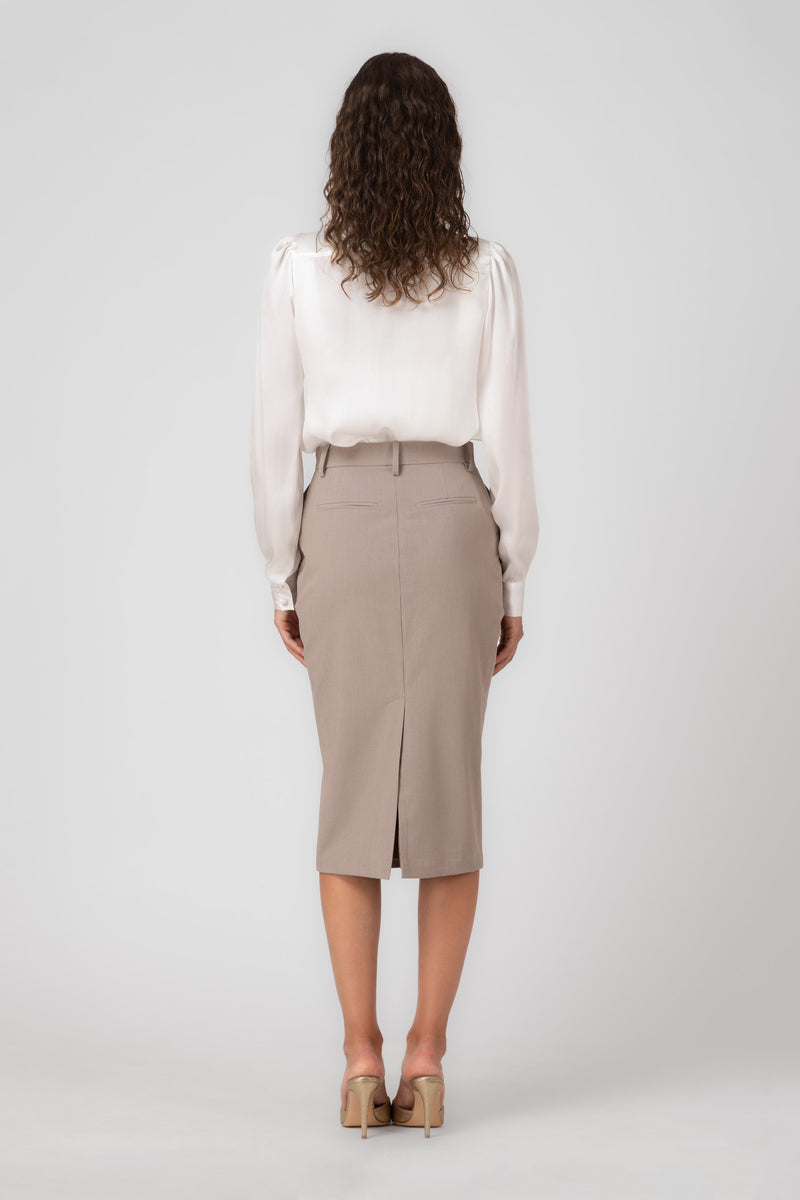 Formal Wool Skirt Sand