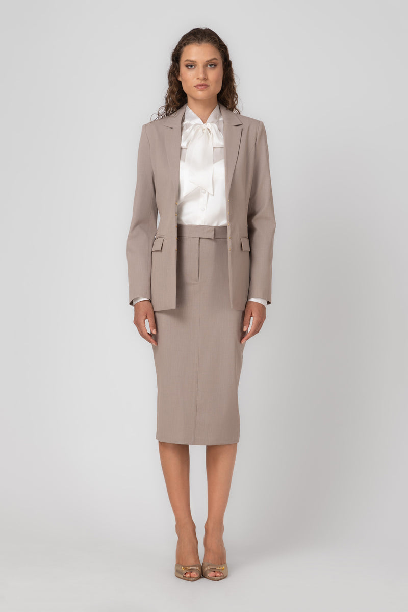 Formal Wool Skirt Sand