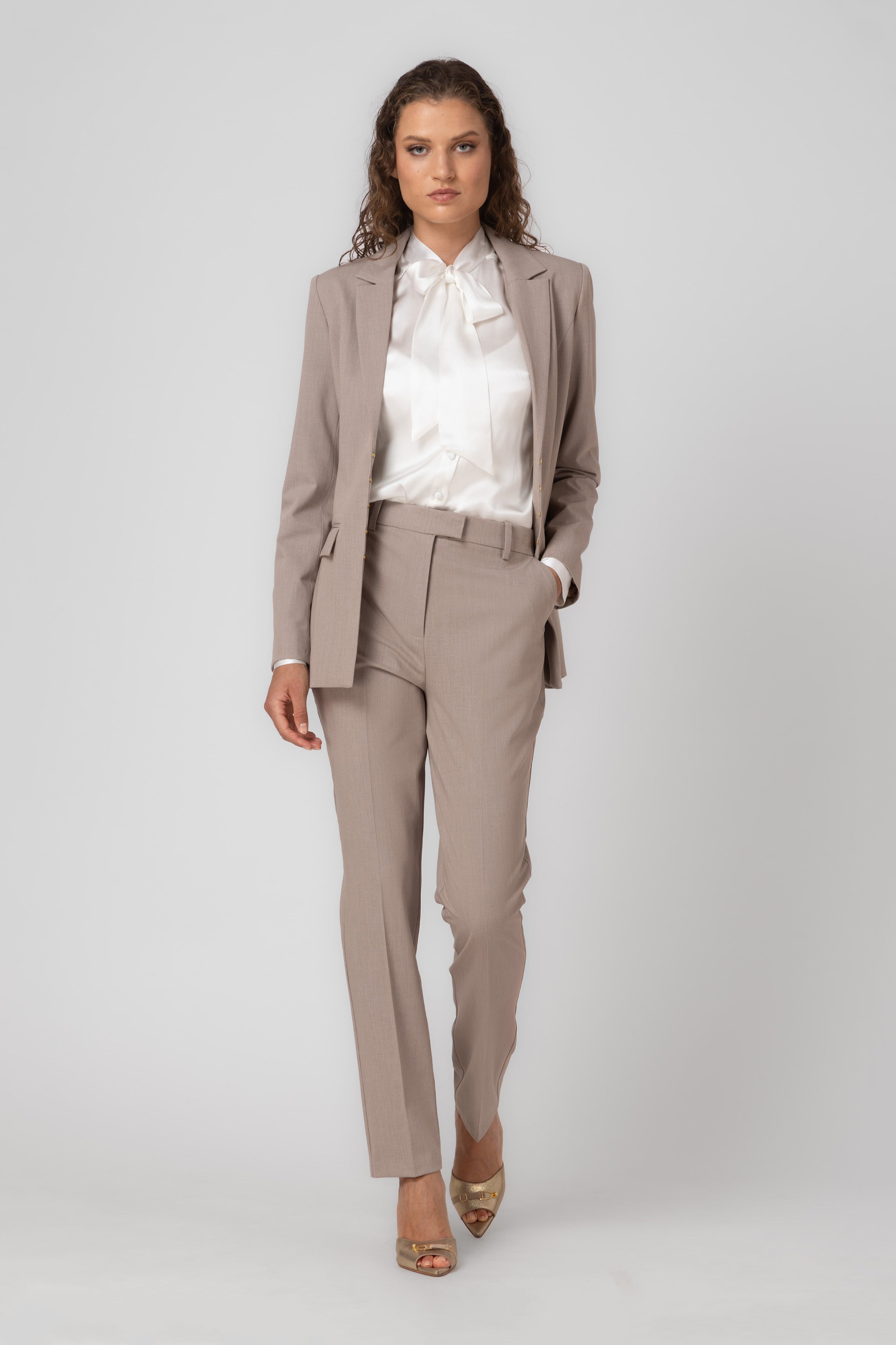Formal Wool Trousers Sand
