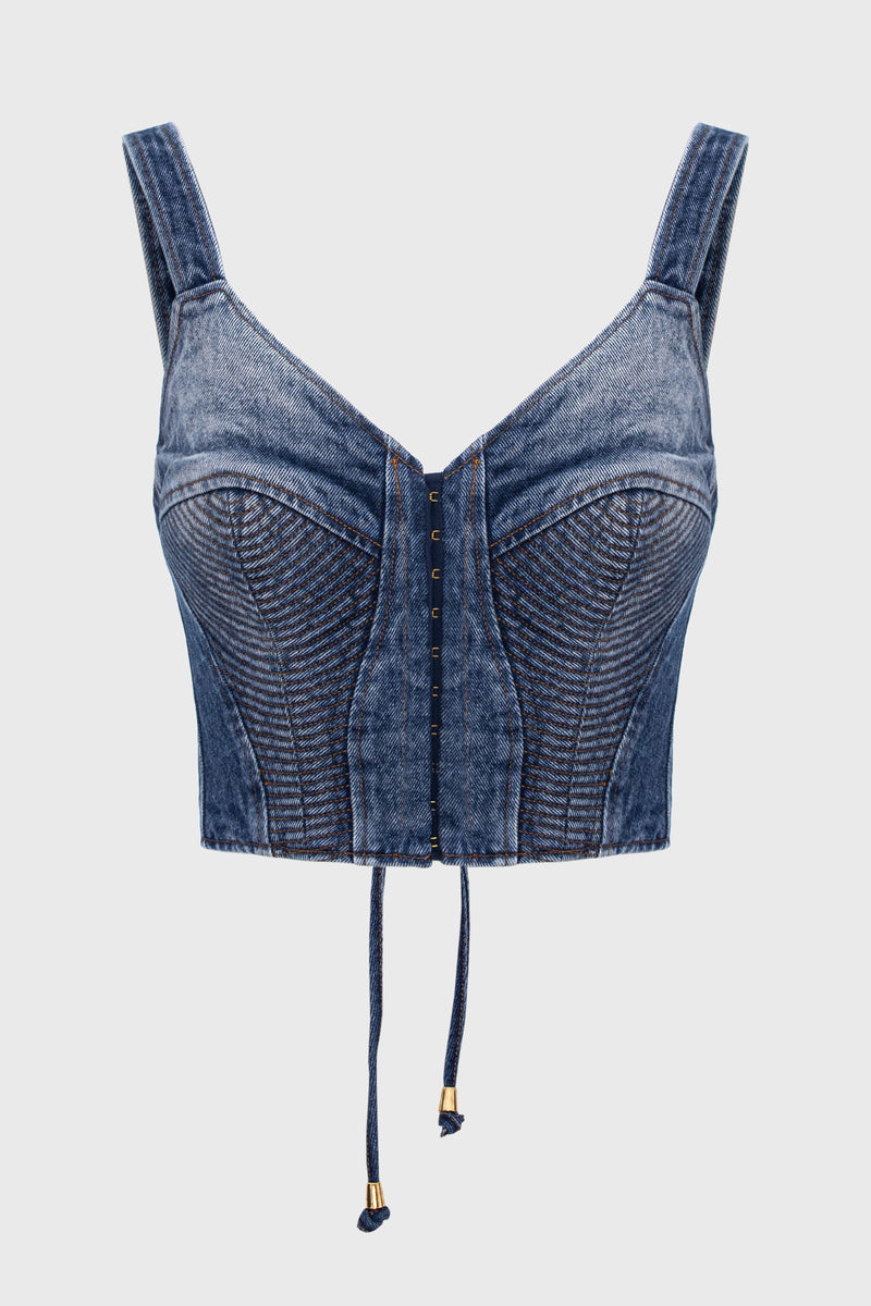 Corset Denim Bra Top