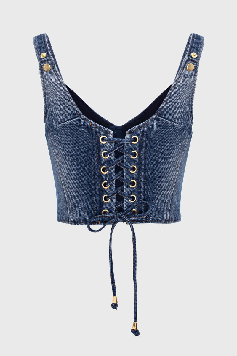 Corset Denim Bra Top