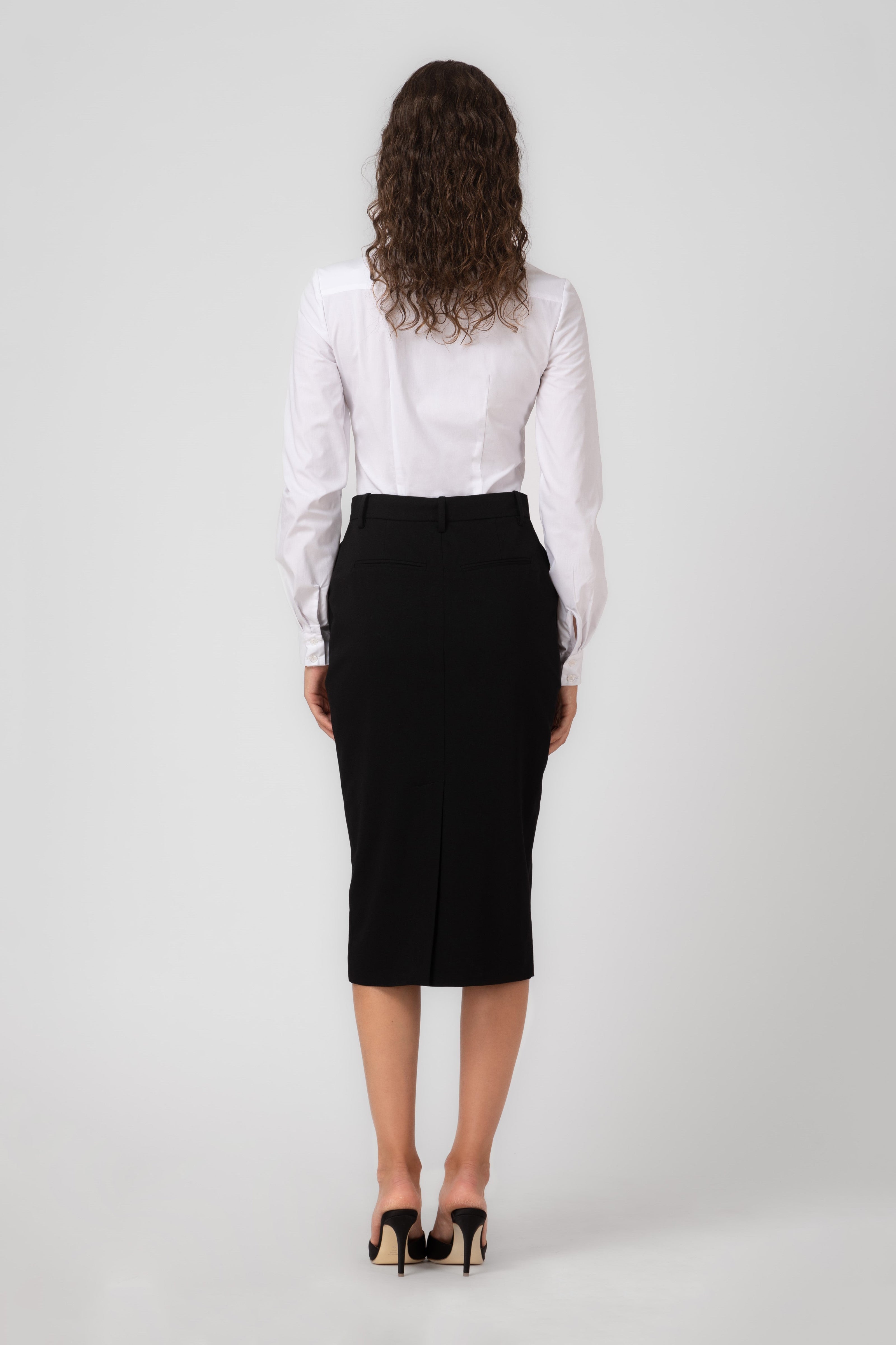 Formal Wool Skirt Black