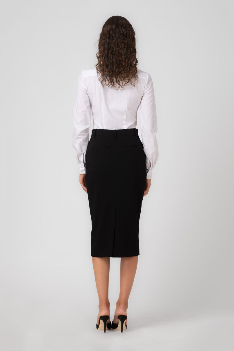Formal Wool Skirt Black