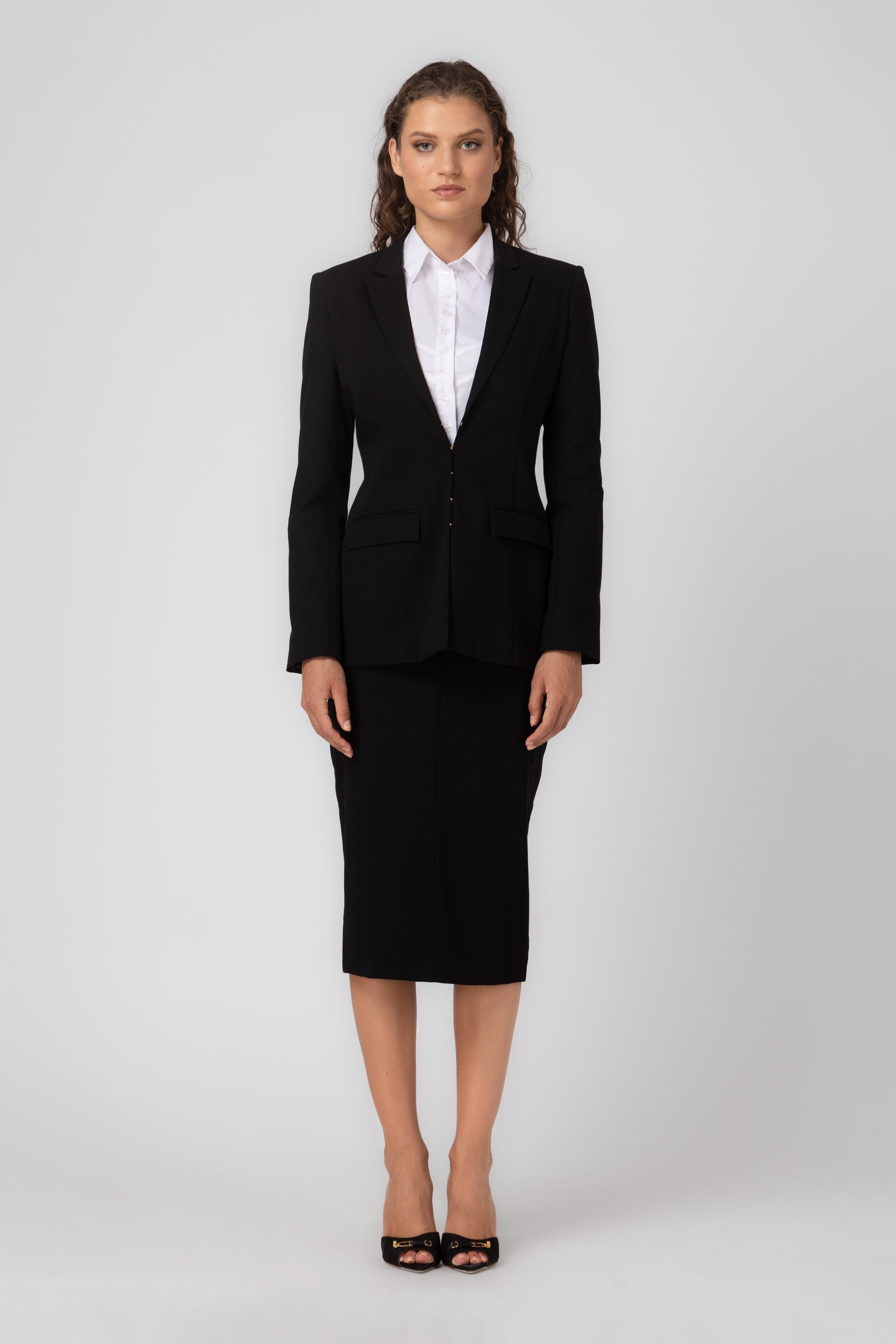 Formal Wool Blazer Black