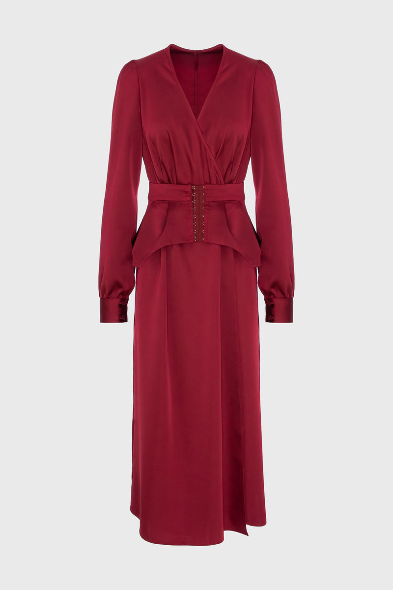 Fold Dress Wine