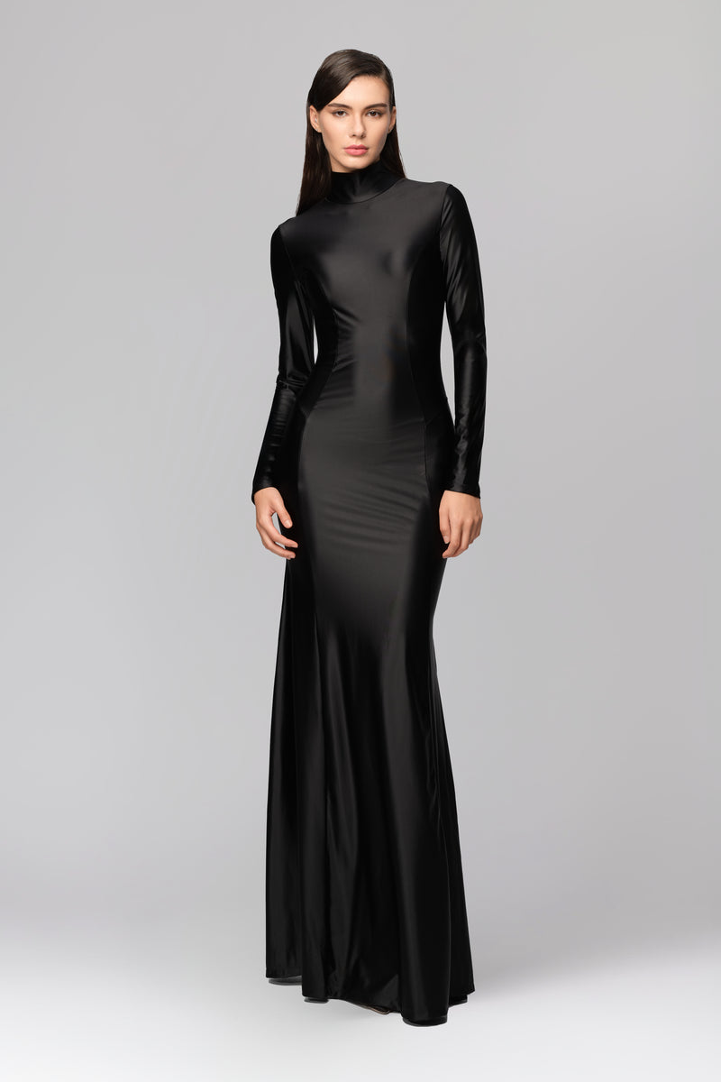 Cast Long Dress Black