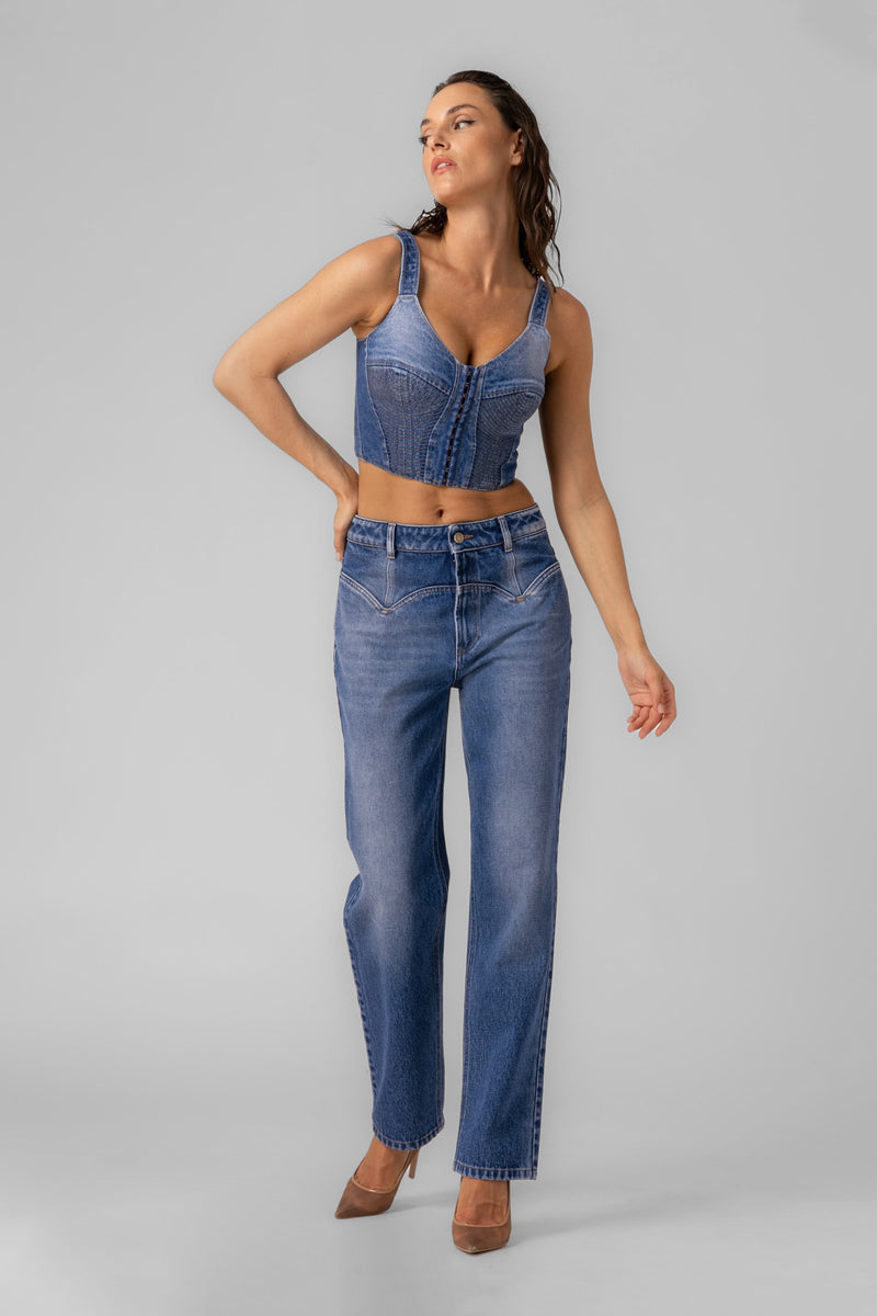 Corset Denim Bra Top