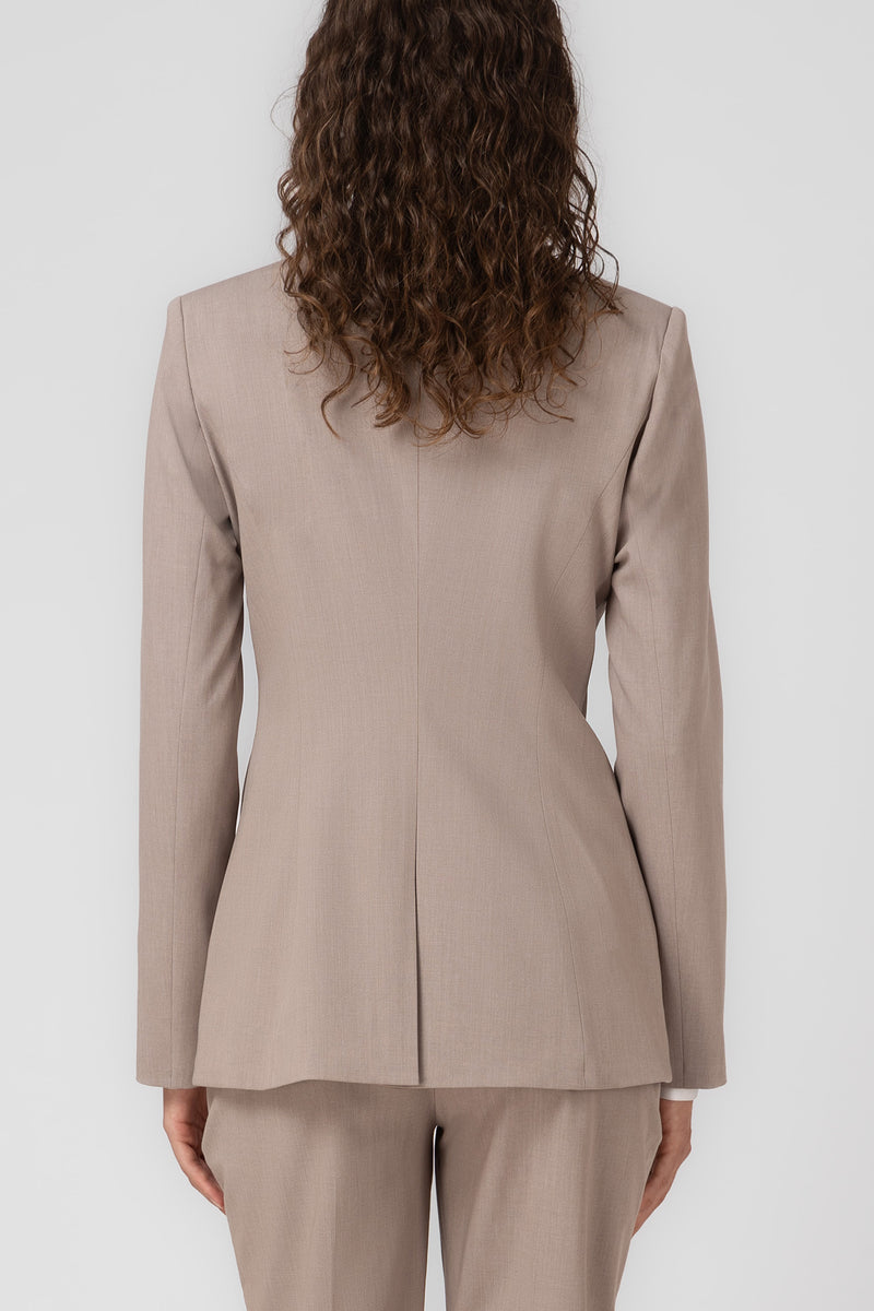 Formal Wool Blazer Sand