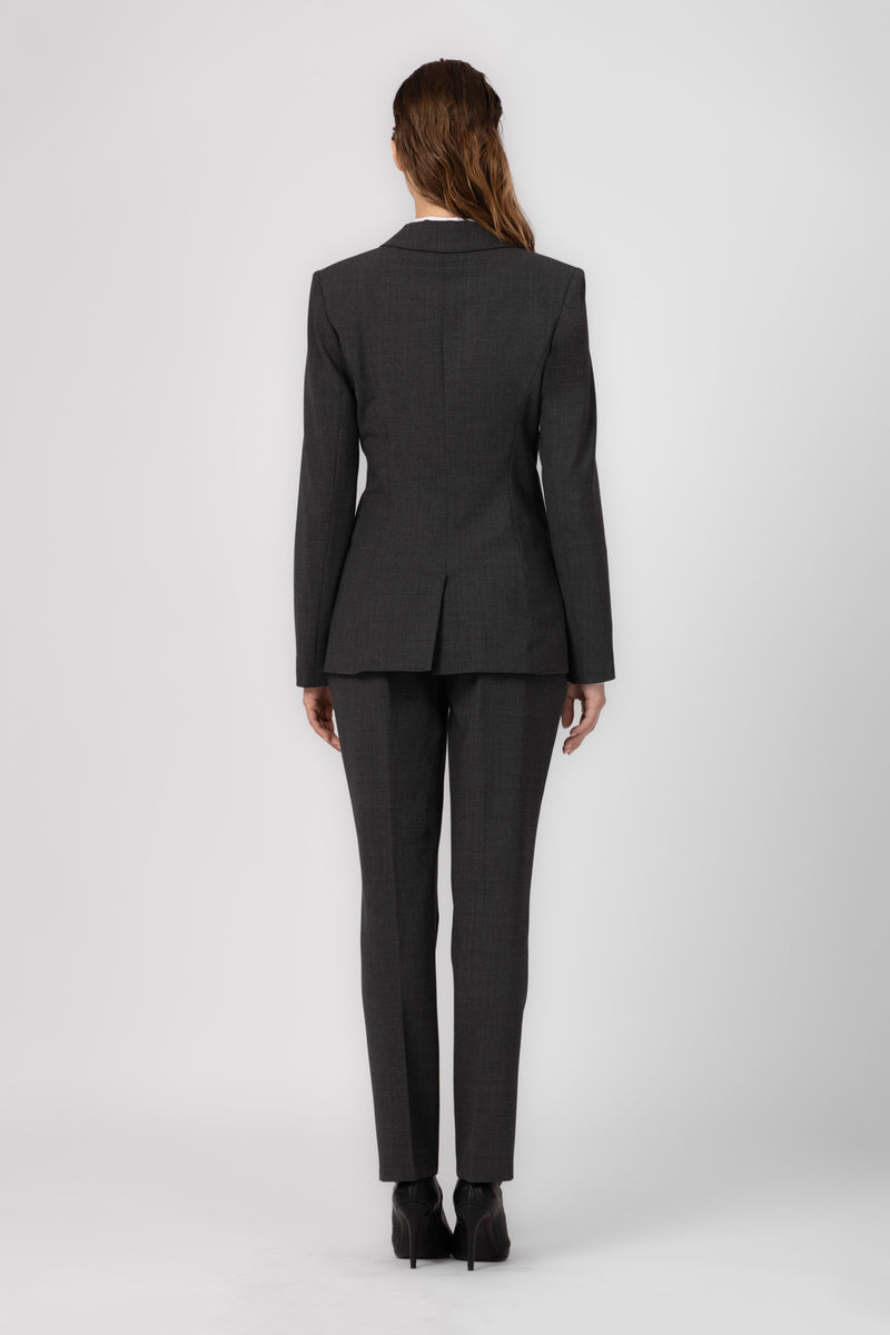 Formal Wool Blazer Gray