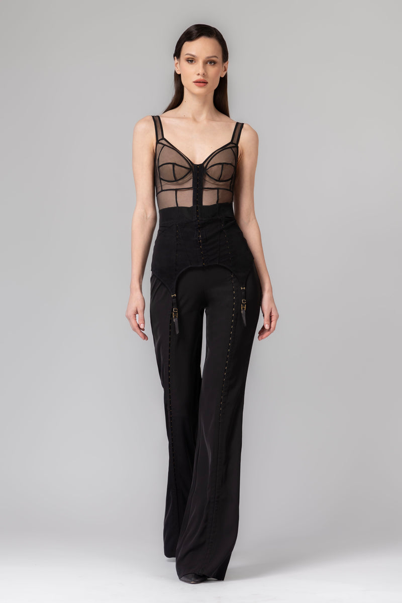 Zest Bi-Stretch Sheer Corset Black
