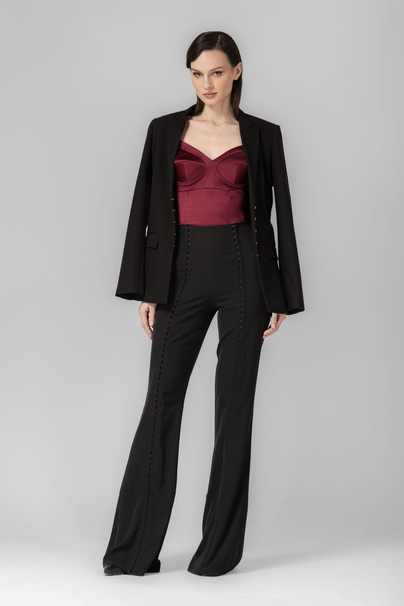 Satin Sculpt Bodysuit Wine