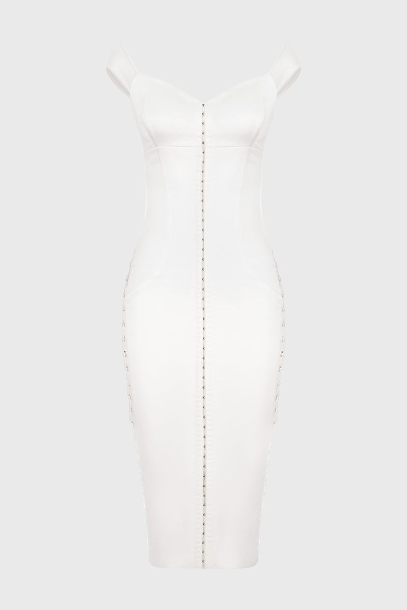 Blackcherry Dress White