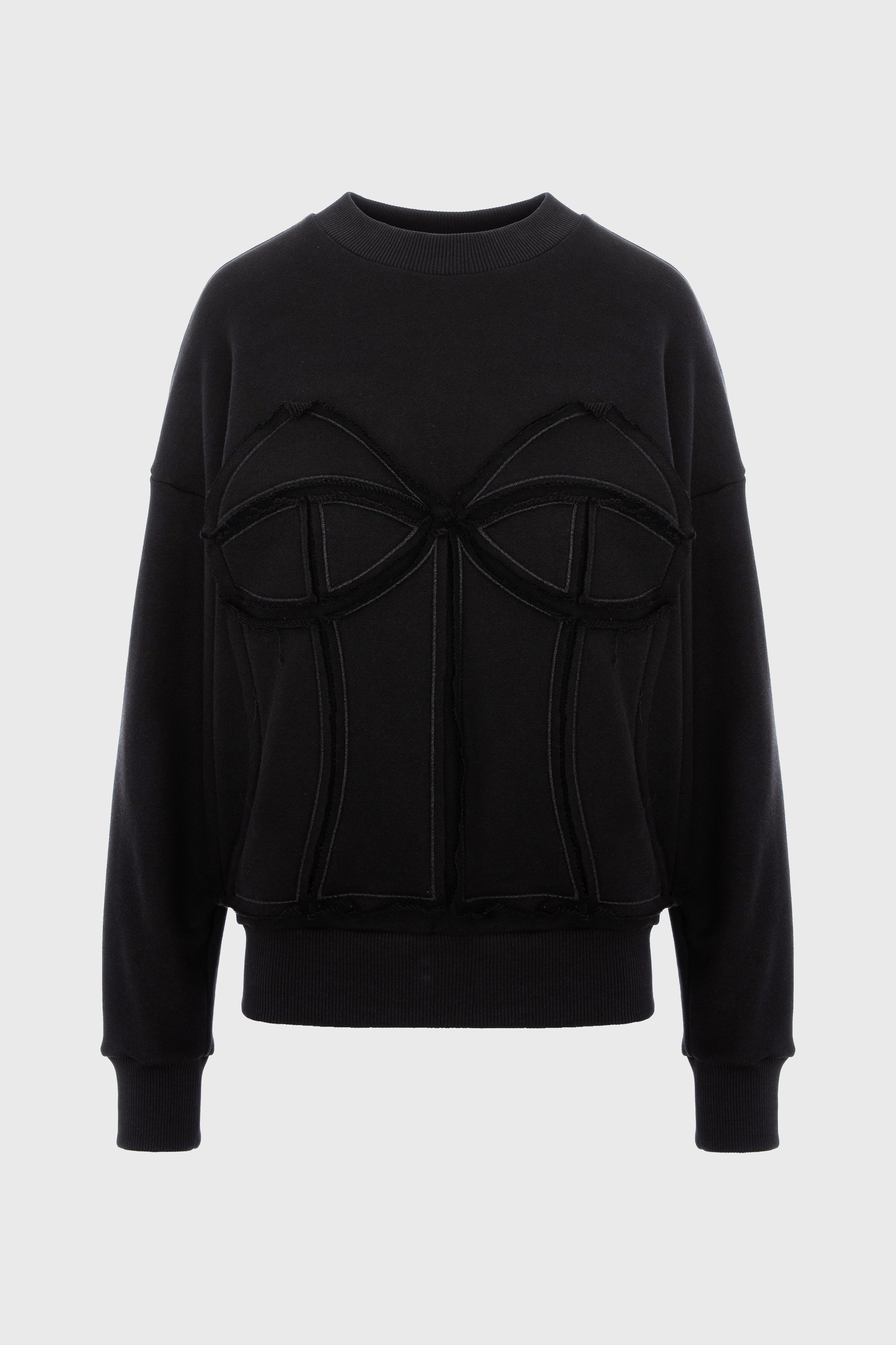 Deconstructed Sweatshirt Black