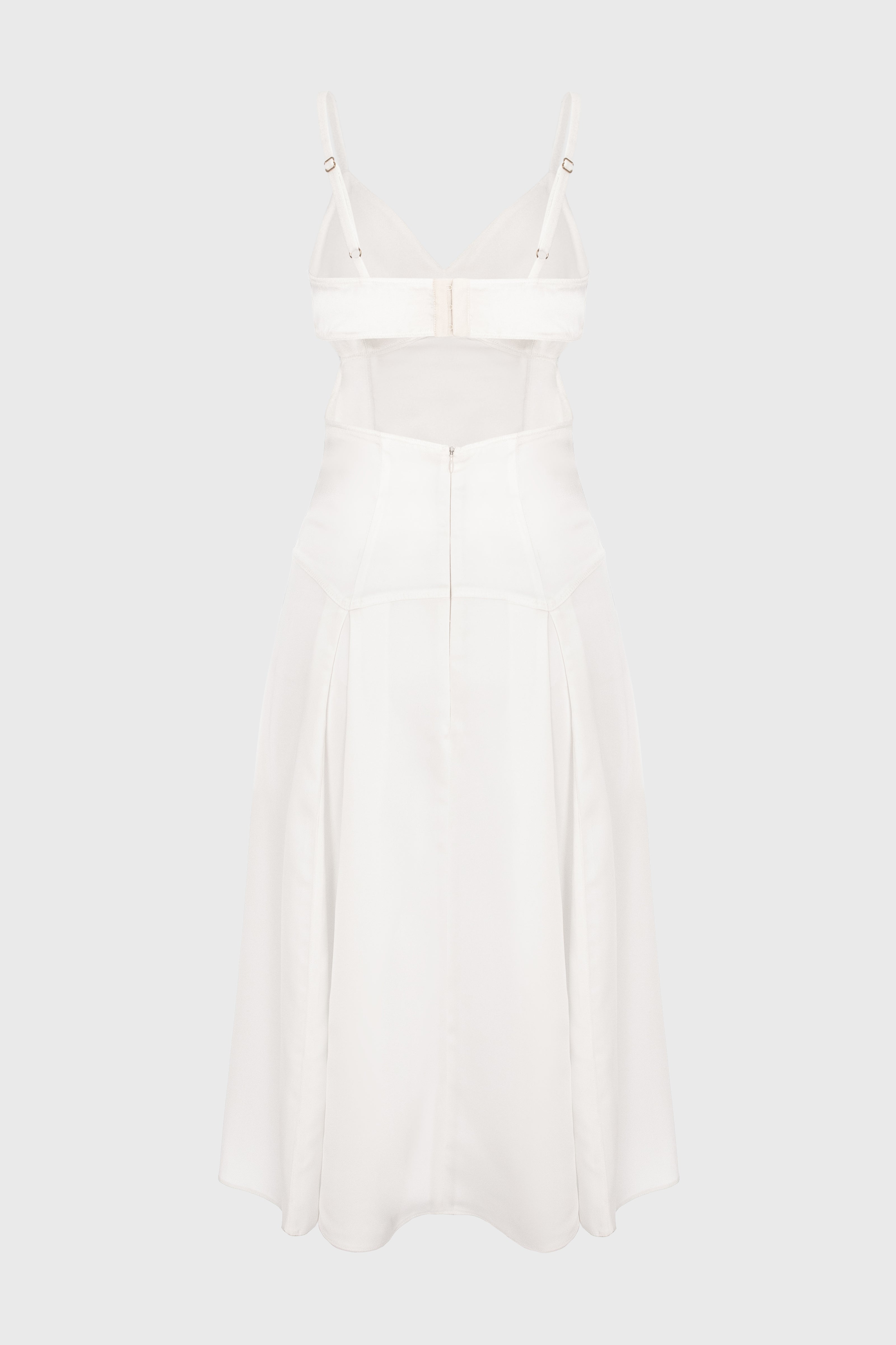 Rochie alba midi din satin Escapade