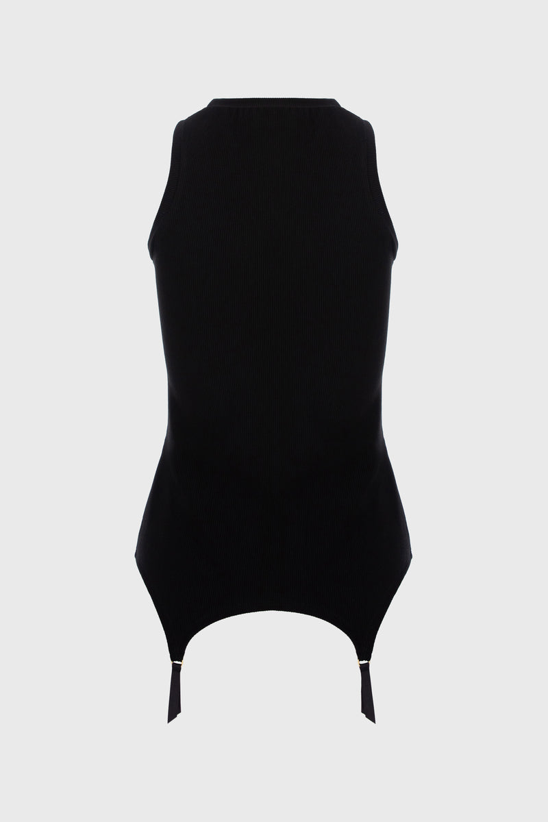 Garter Tank Top Black