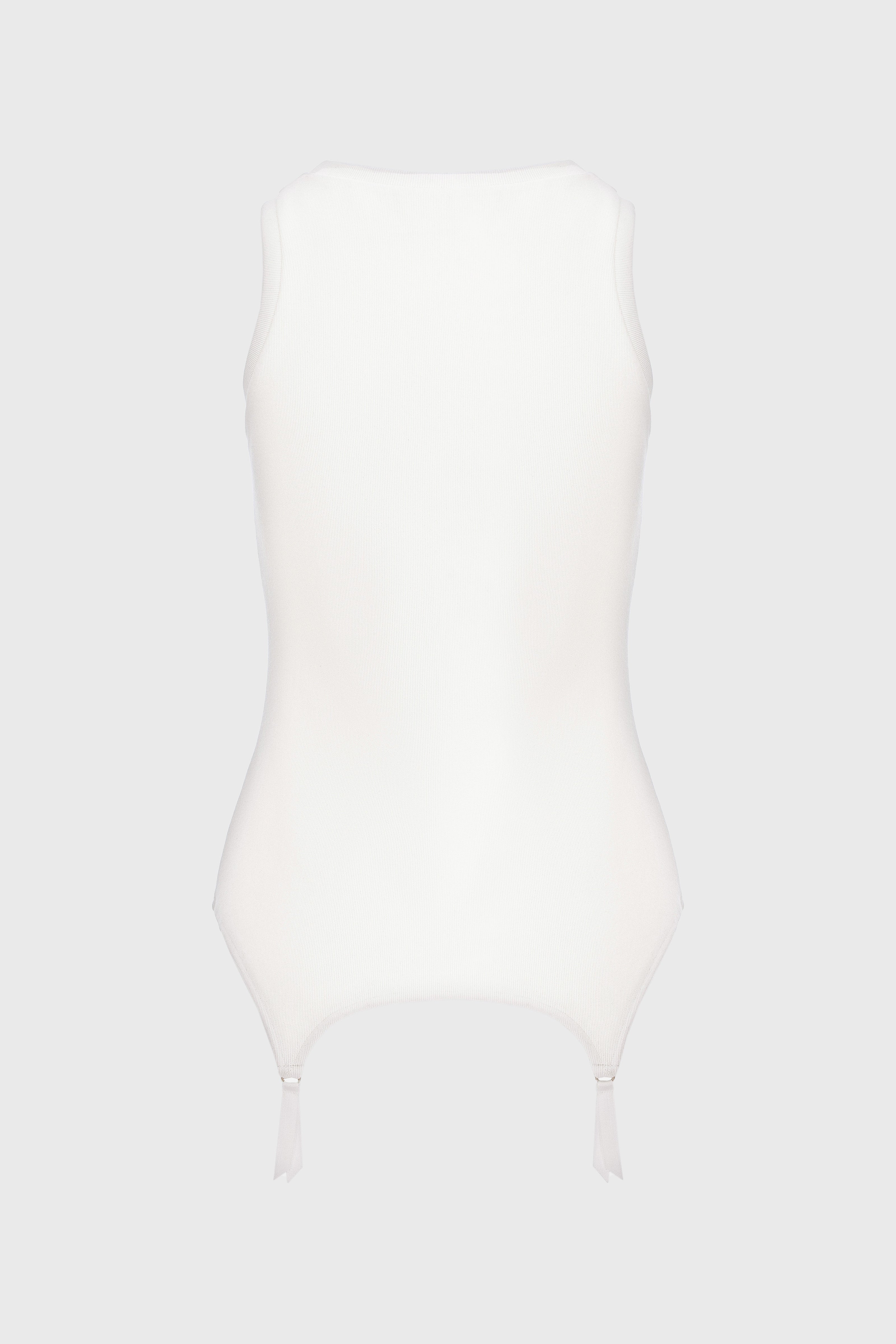 Garter Tank Top White