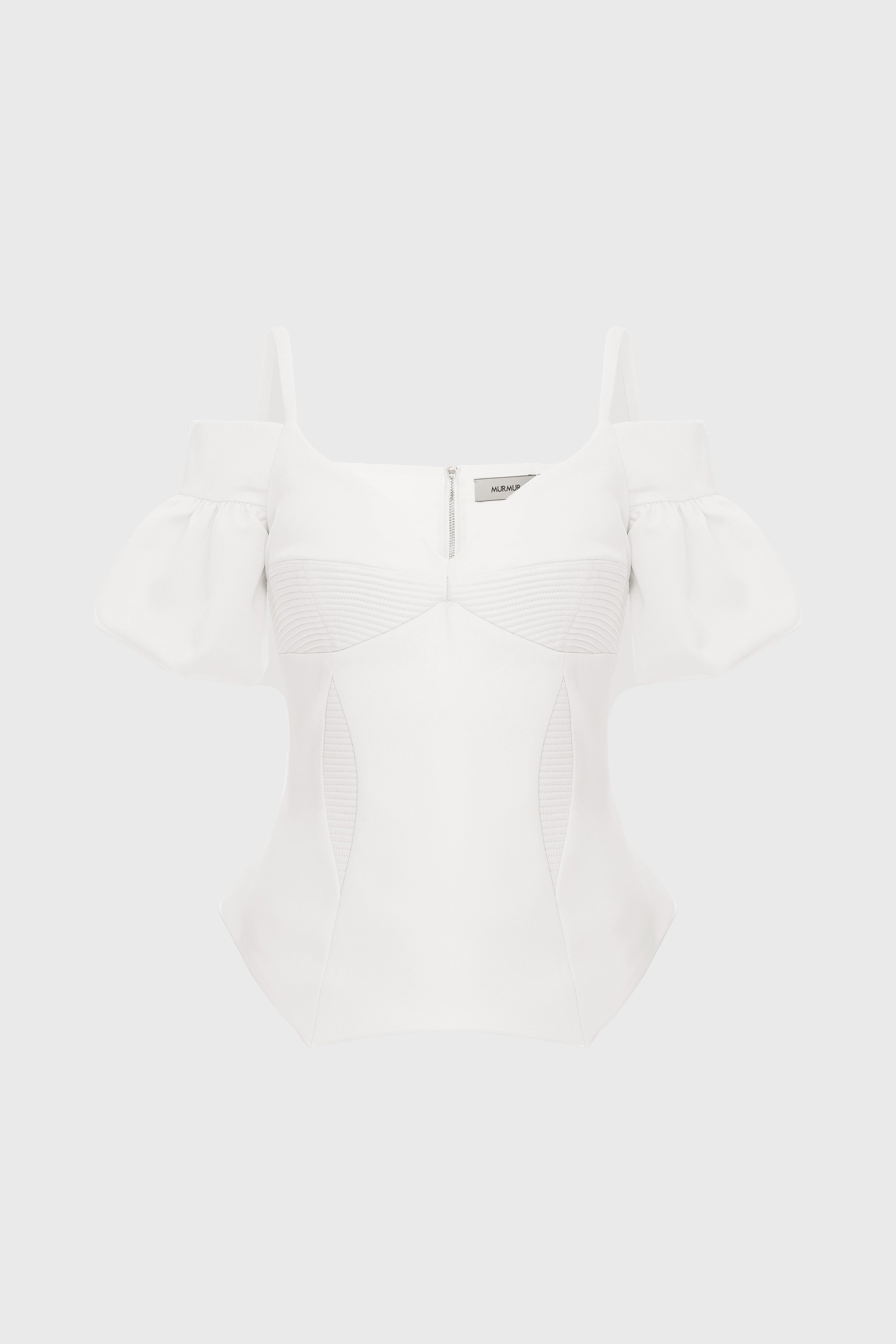 Haze Sleeve Corset White