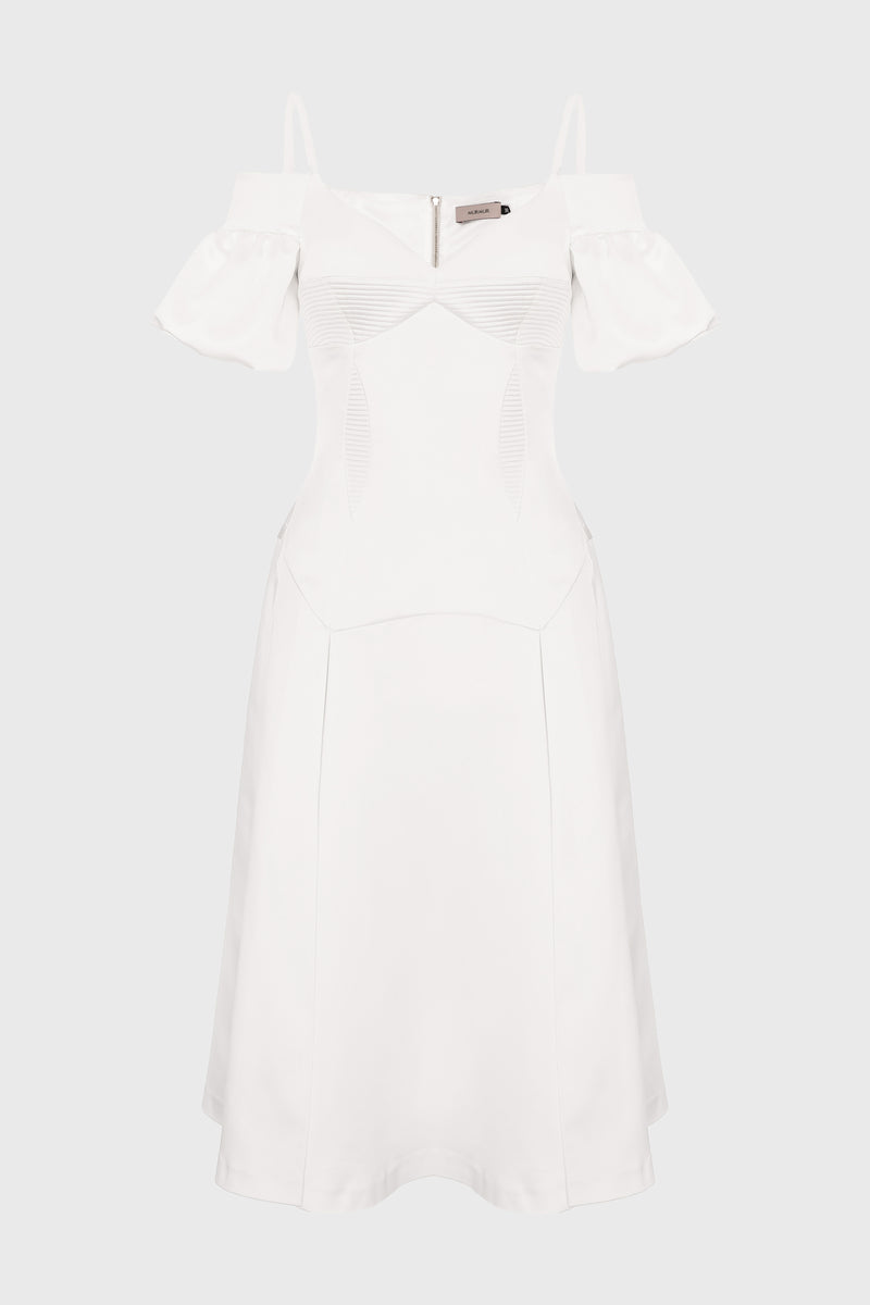 Haze Sleeve Dress White