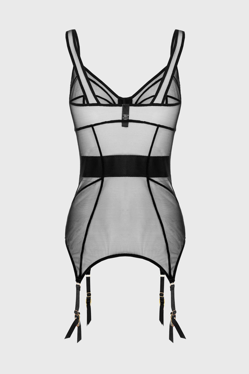 Zest Bi-Stretch Sheer Corset Black