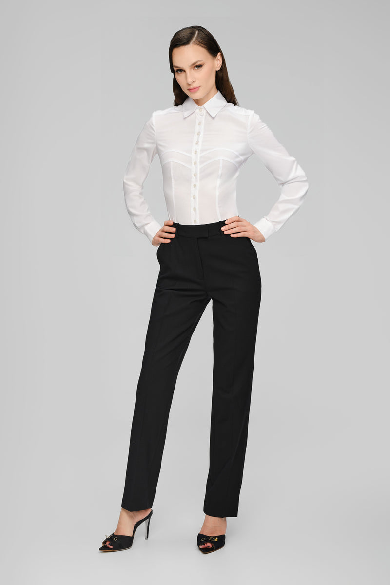 Formal Wool Trousers Black