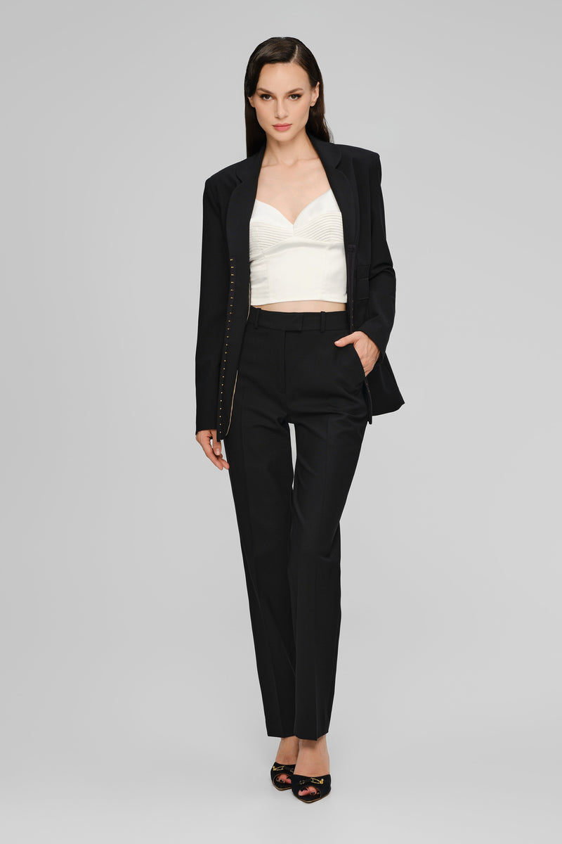 Formal Wool Trousers Black