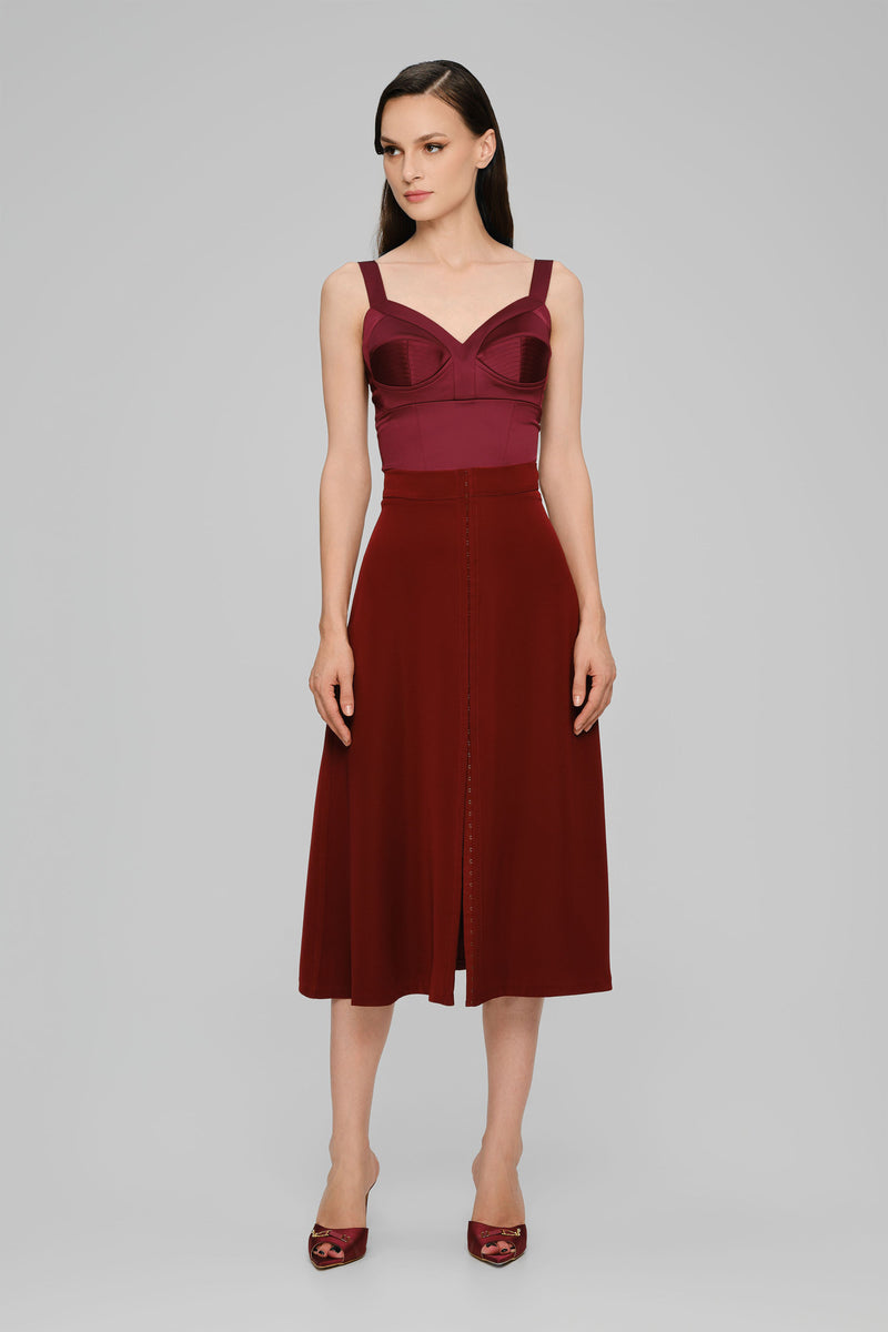 Satin Sculpt Corset Wine